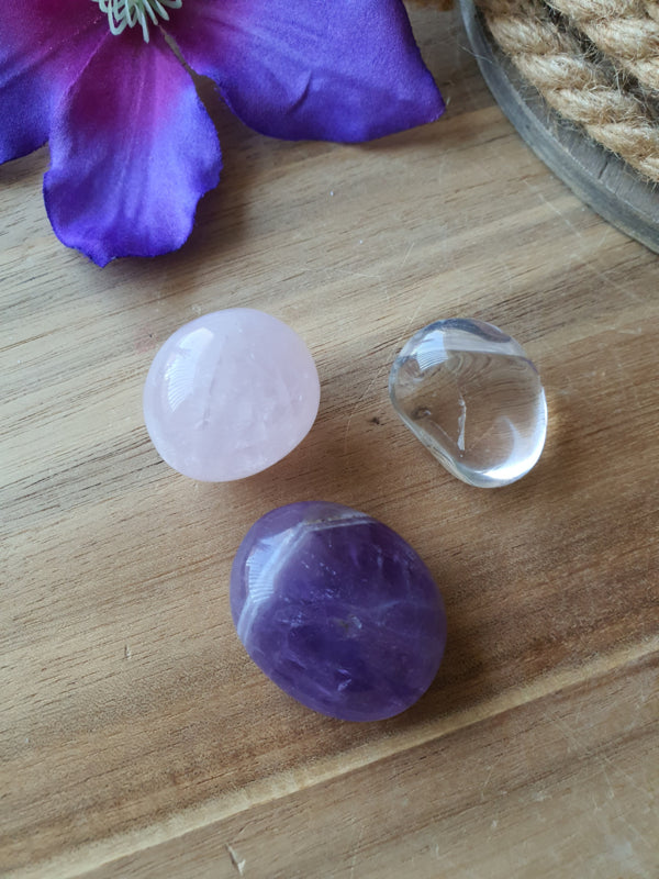 Gouden driehoek set rond geslepen middel. (set 20)