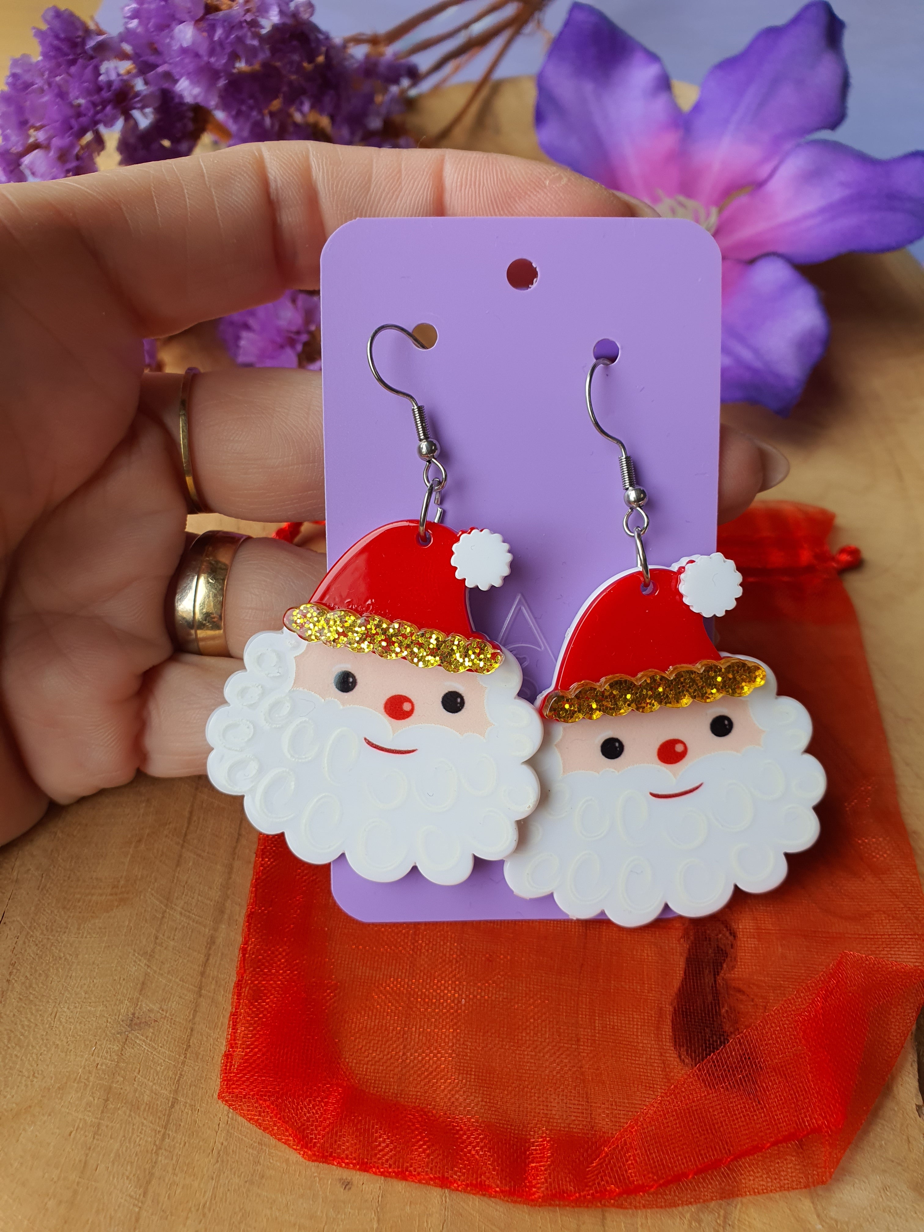 Kerstman oorhangers / oorbellen