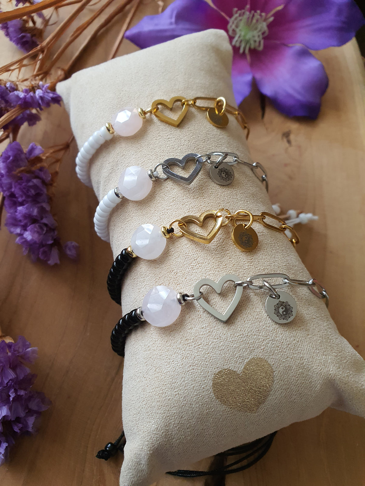 Rozenkwarts Edelsteen Armband. Perfect voor Valentijnsdag / Moederdag!