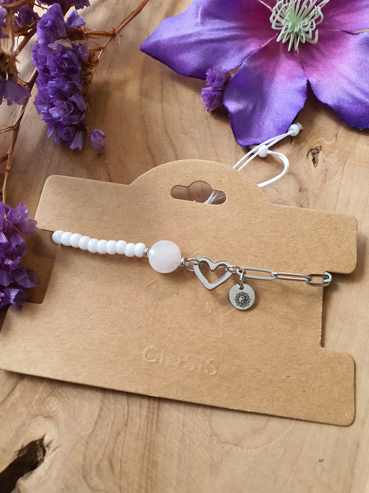 Rozenkwarts Edelsteen Armband. Perfect voor Valentijnsdag / Moederdag!