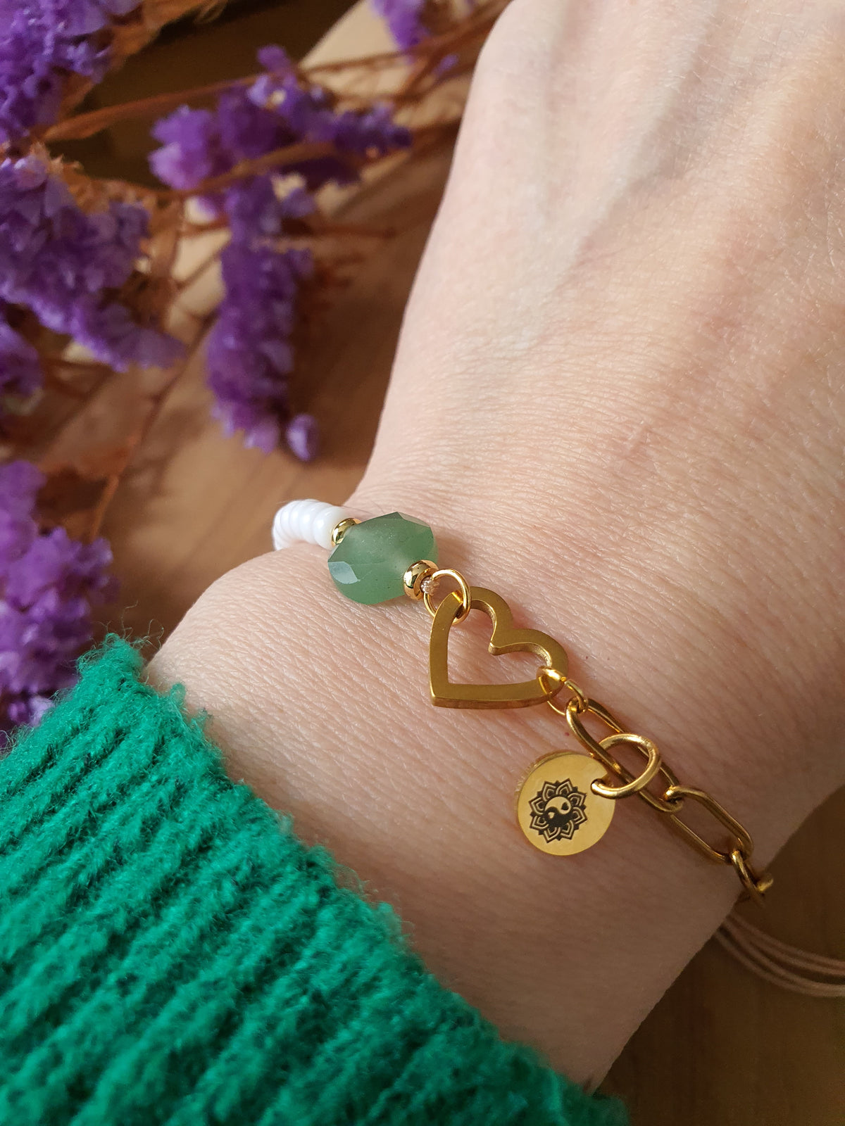 Aventurijn Edelsteen Armband. Perfect voor Valentijnsdag / Moederdag!