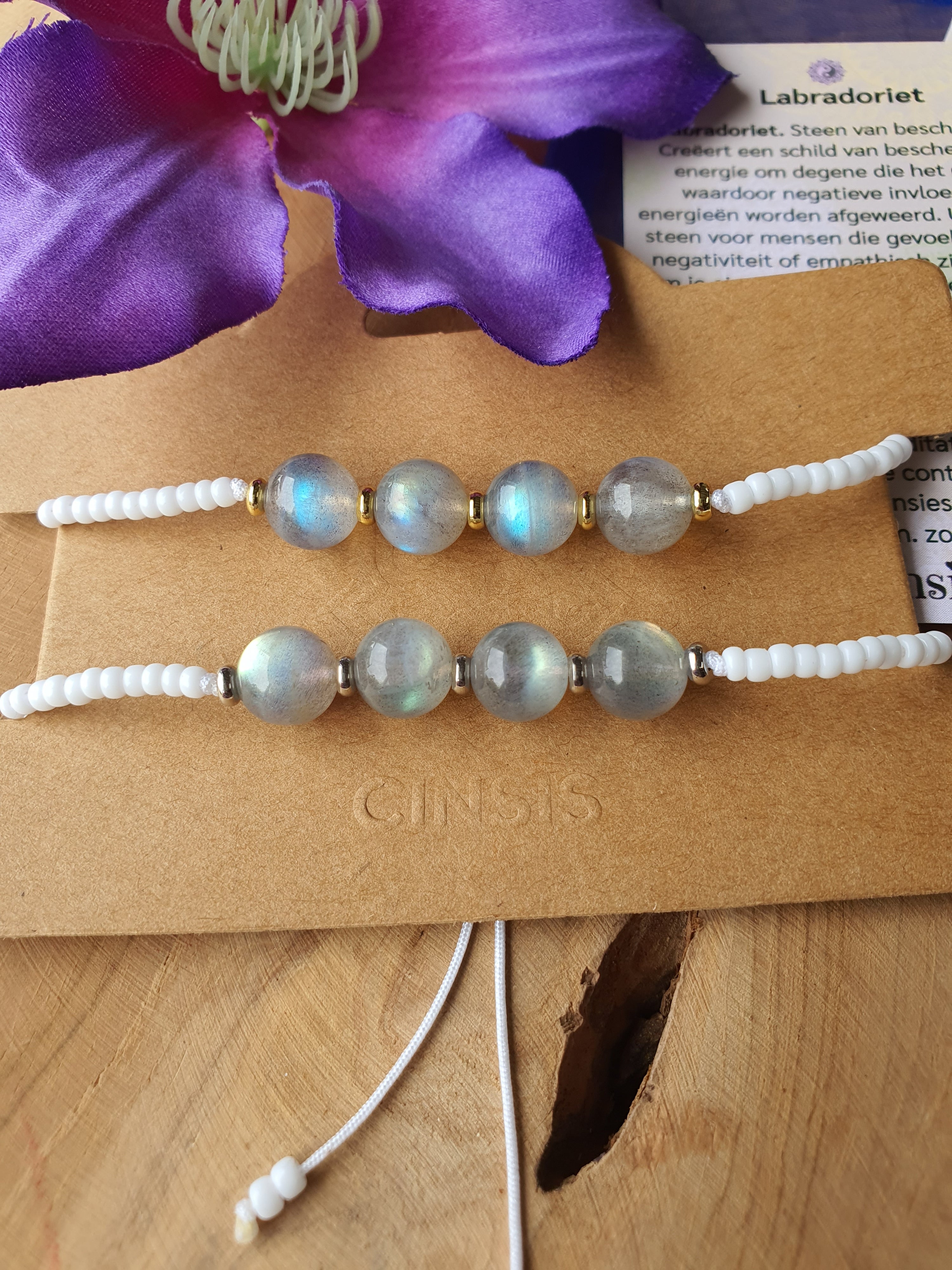 Edelstenen armband handgemaakt Labradoriet