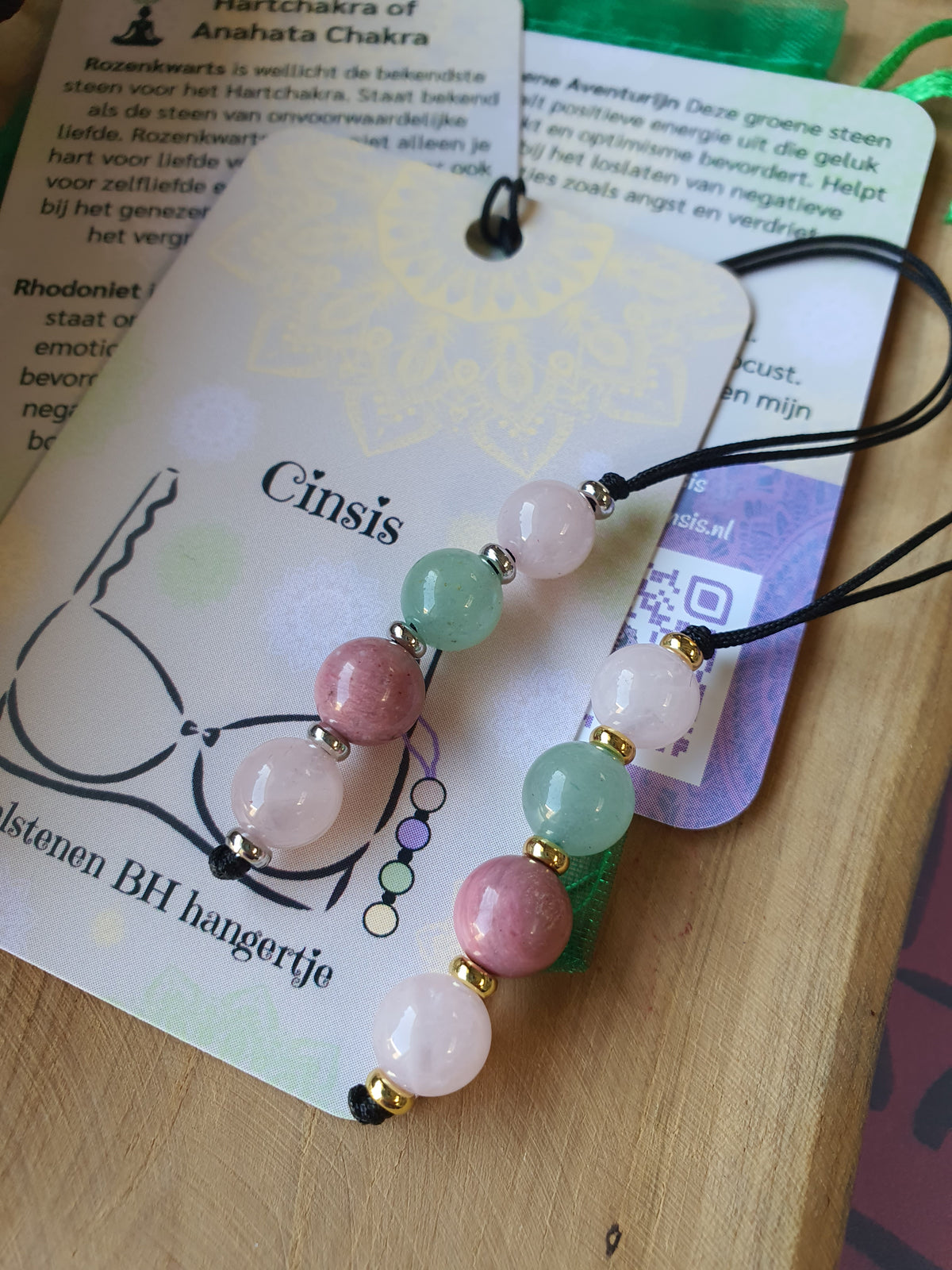 Edelstenen BH Hangertje hartchakra of Anahata Chakra