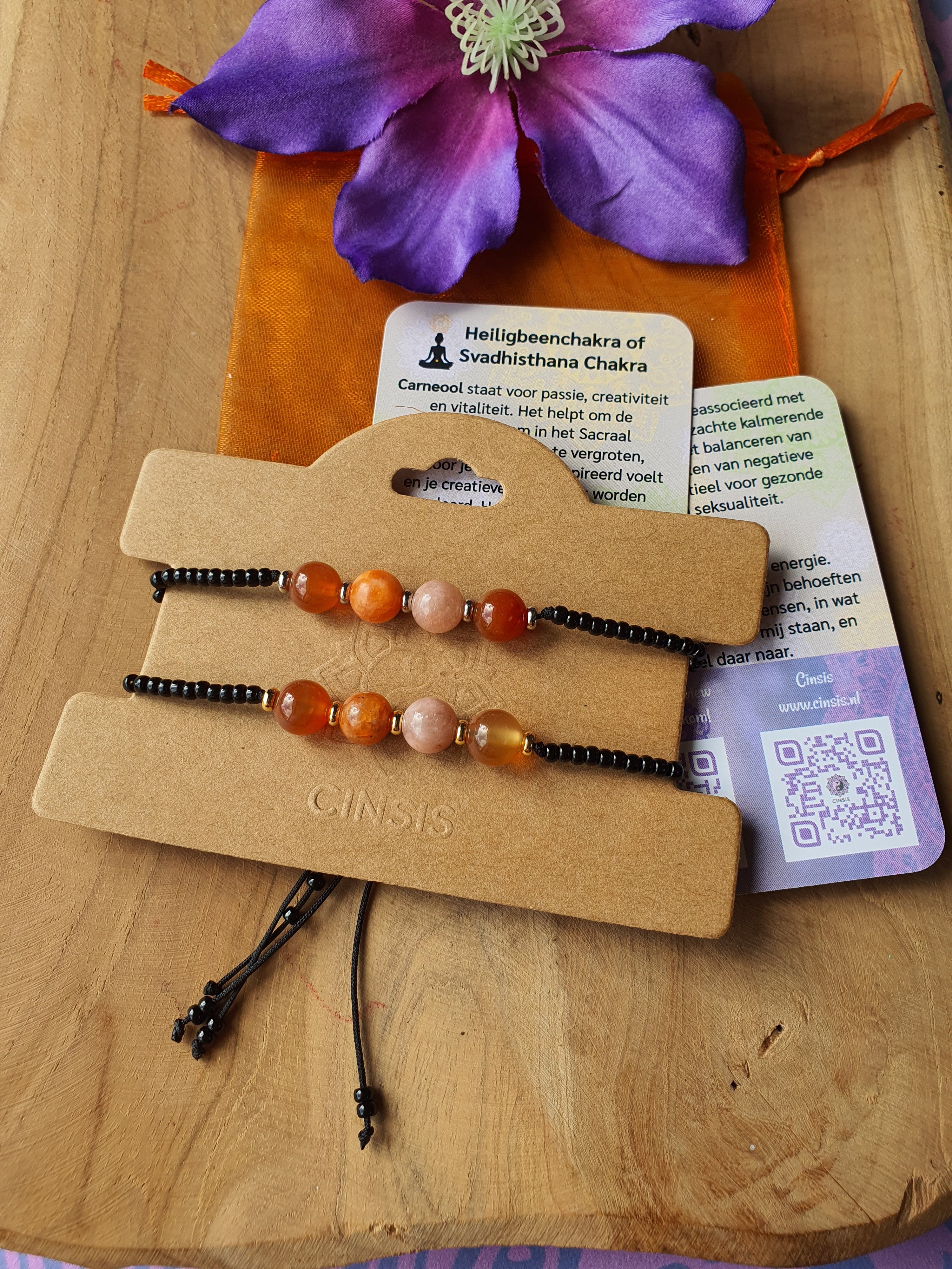 Edelstenen chakra Armband handgemaakt Sacraal chakra of Svadhisthana Chakra