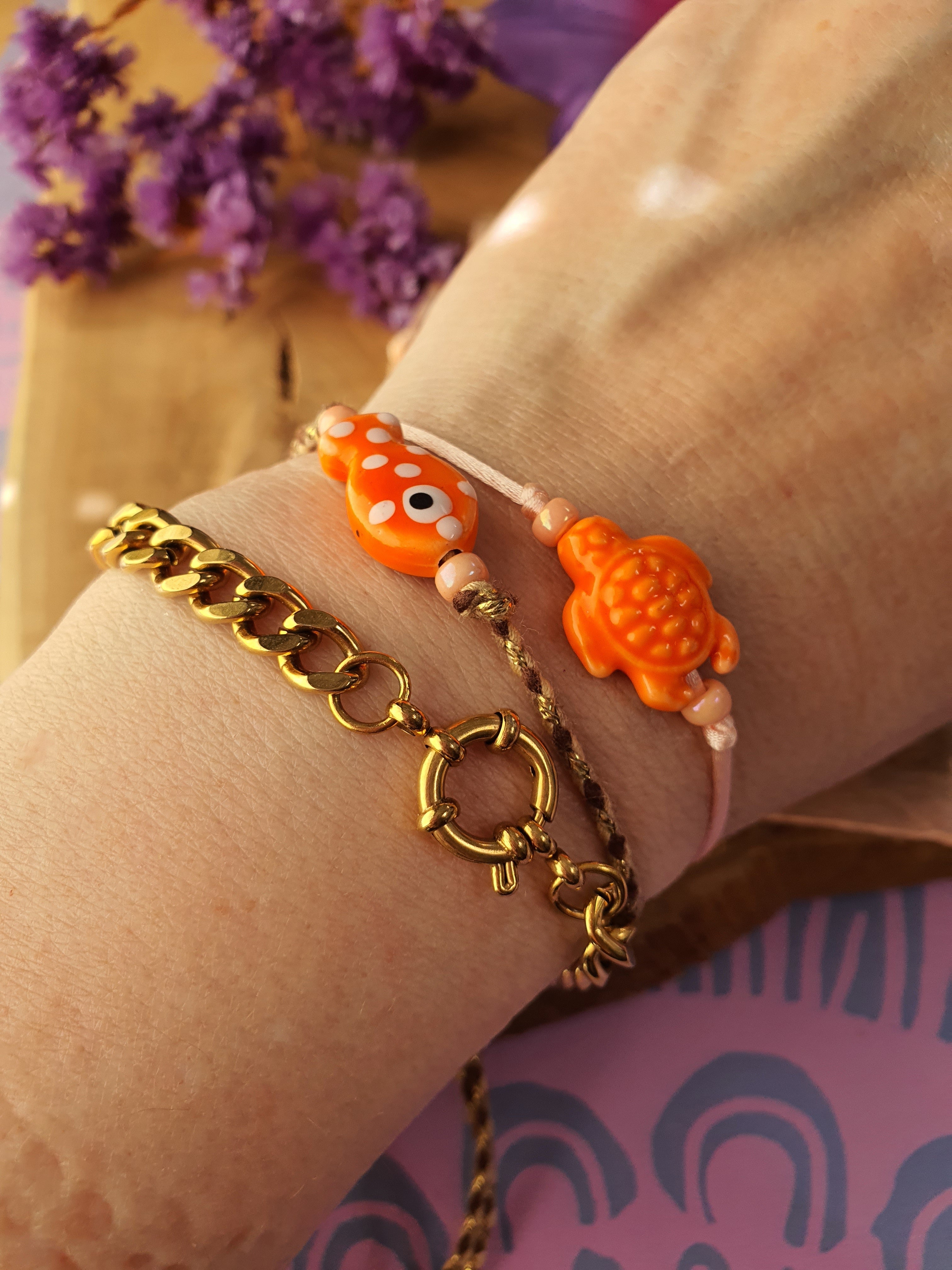 Schildpad armbandje met inspirerende boodschap