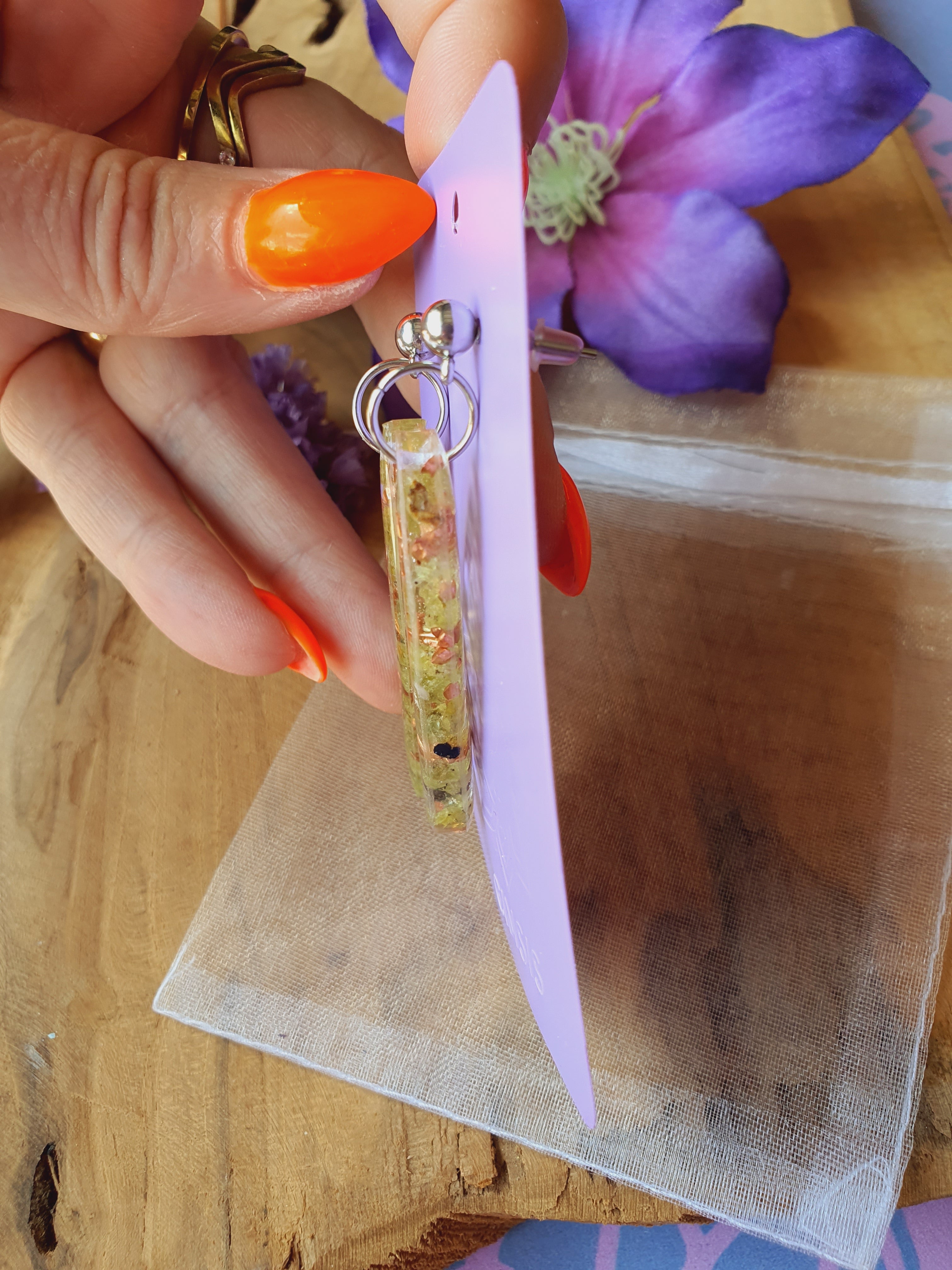 Orgonite Oorbellen Peridoot (Nr 14)