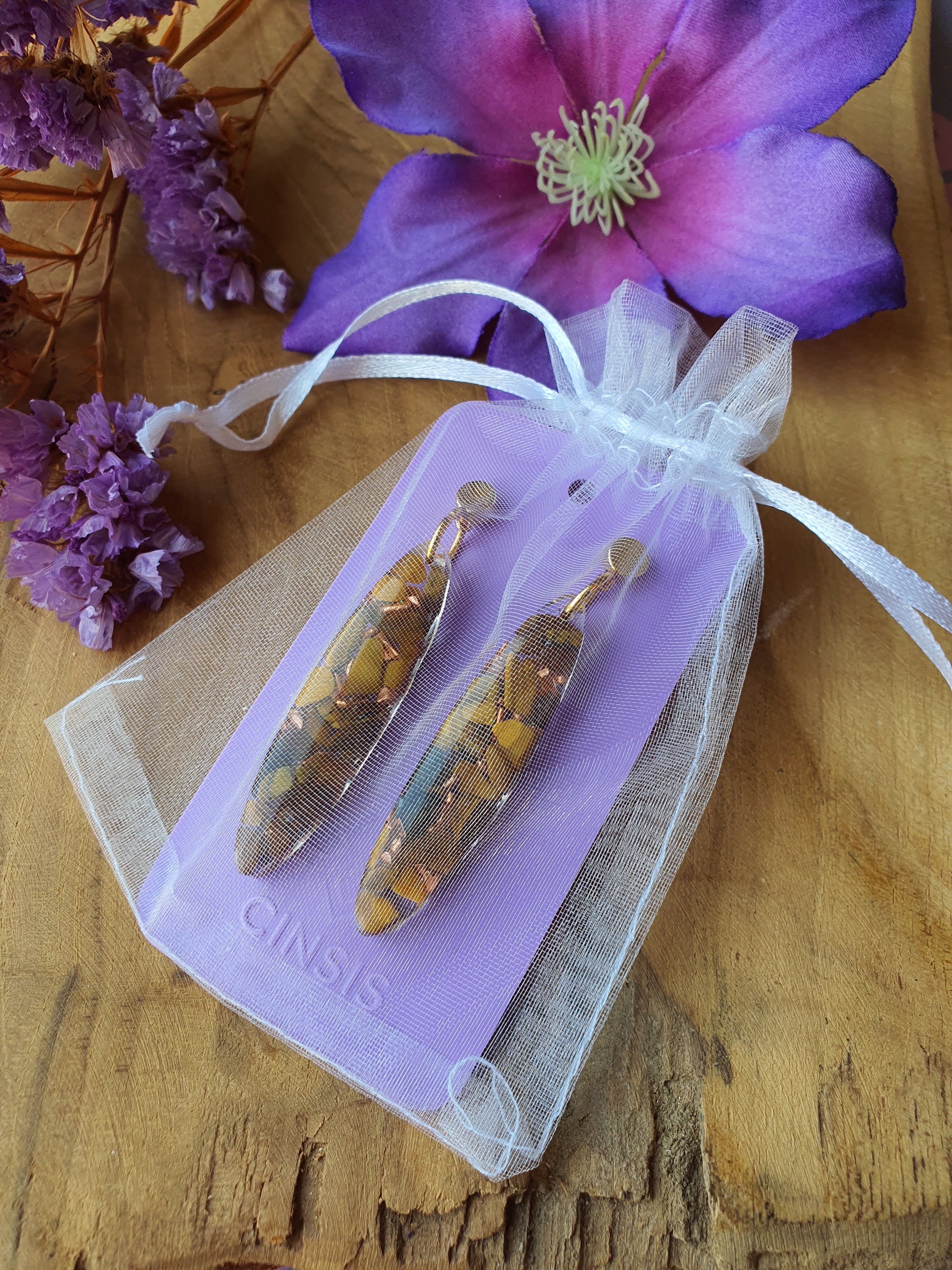 Orgonite Oorbellen Tijgeroog (nr 15)