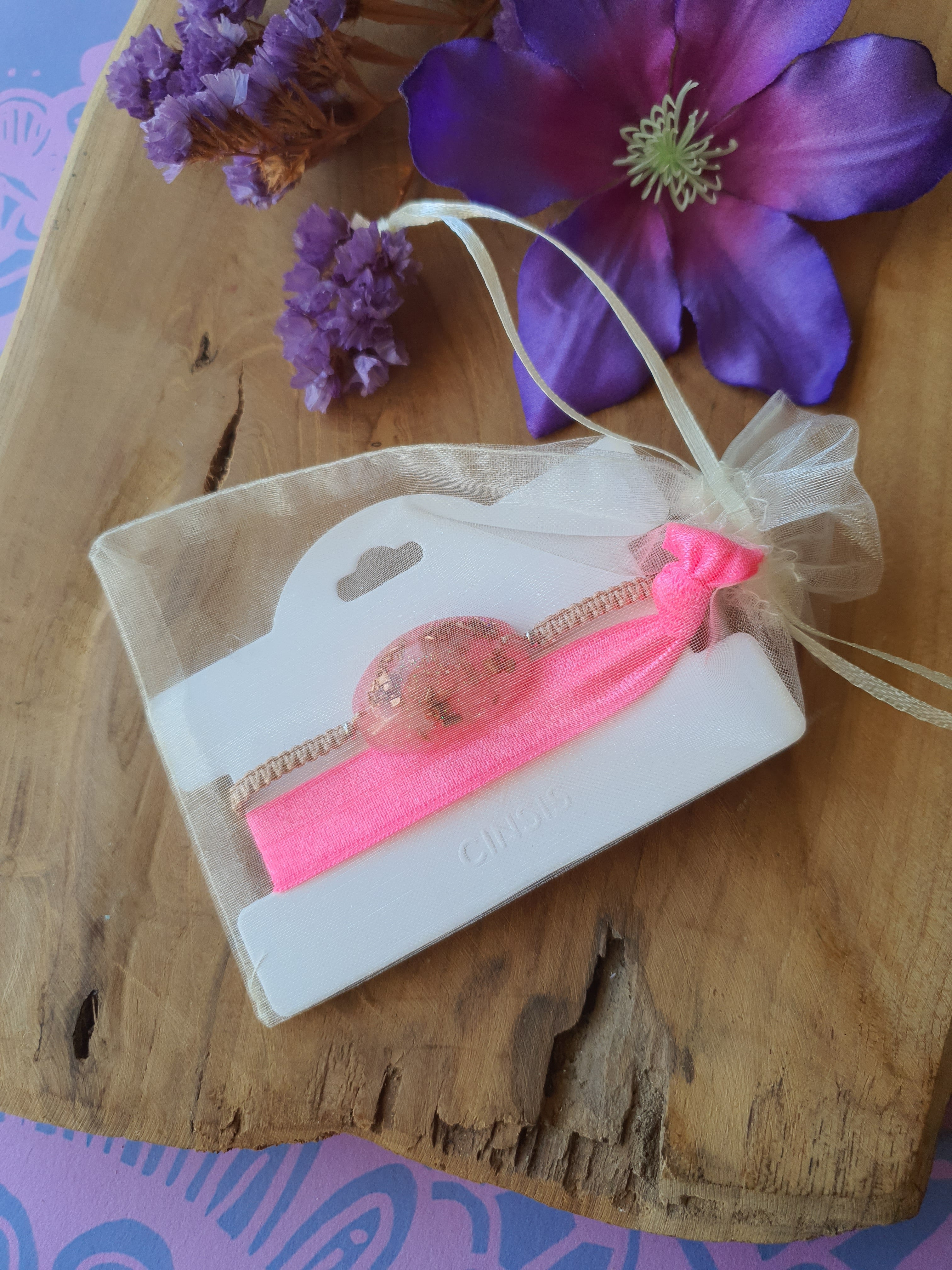 Orgonite Armband Rozenkwarts met Bergkristal ( nr 123)