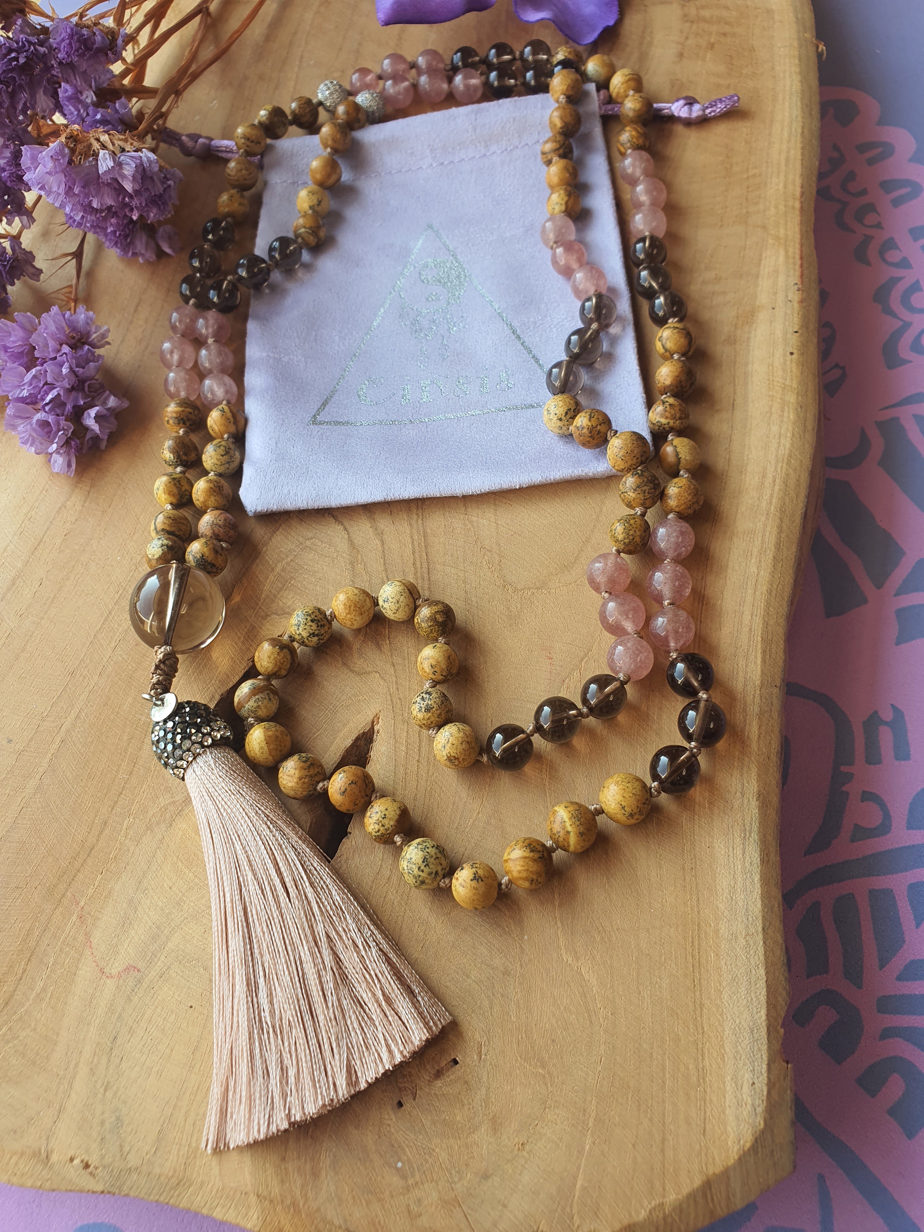 Edelstenen Mala met kwastje &