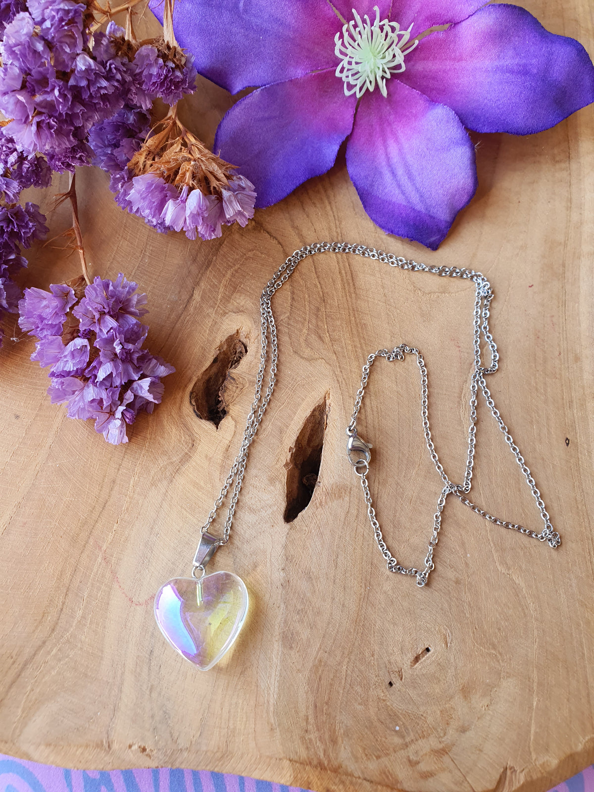 Angel Aura Hart Hanger met RVS Ketting