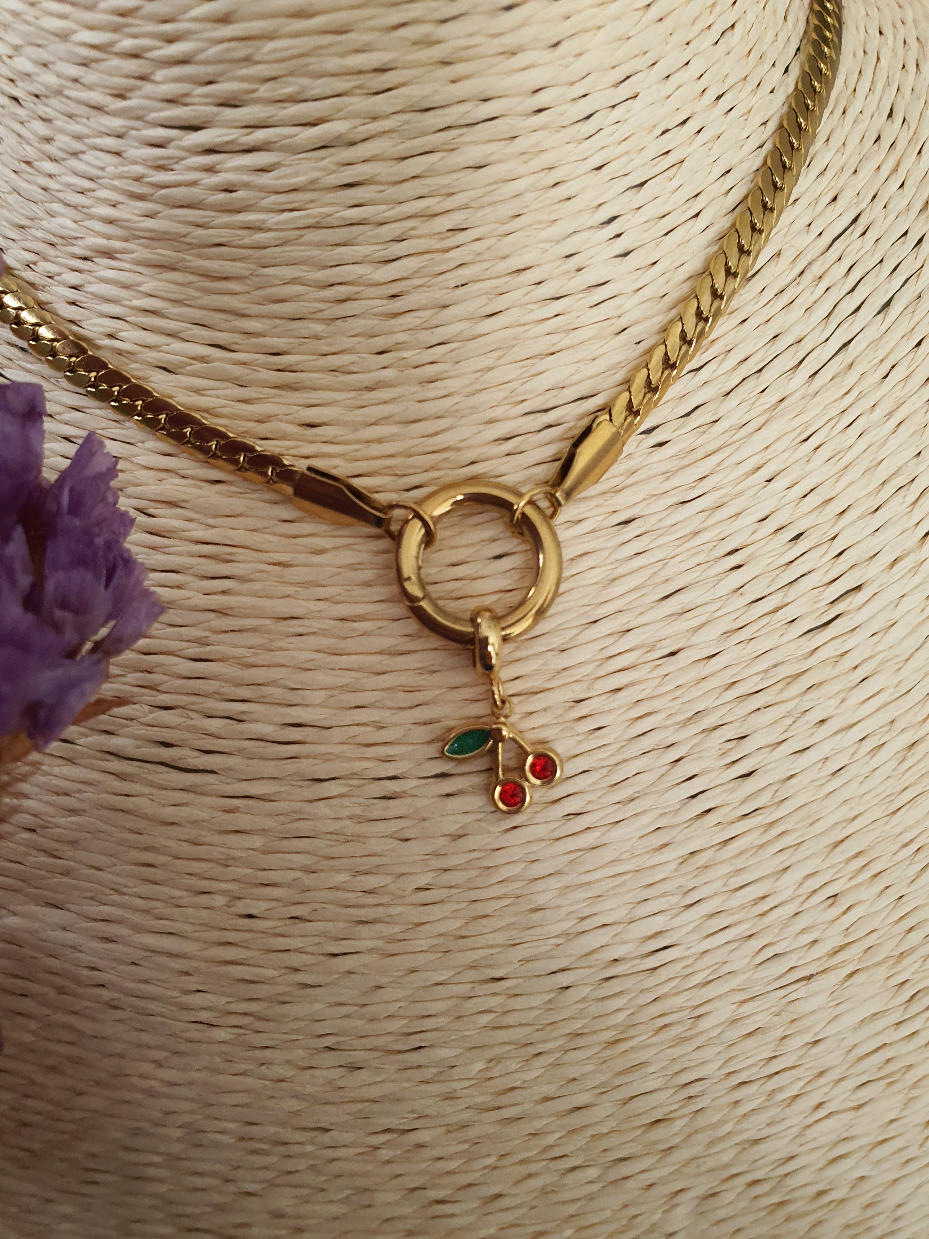 Basisketting RVS gouden platte Cubaanse ketting &