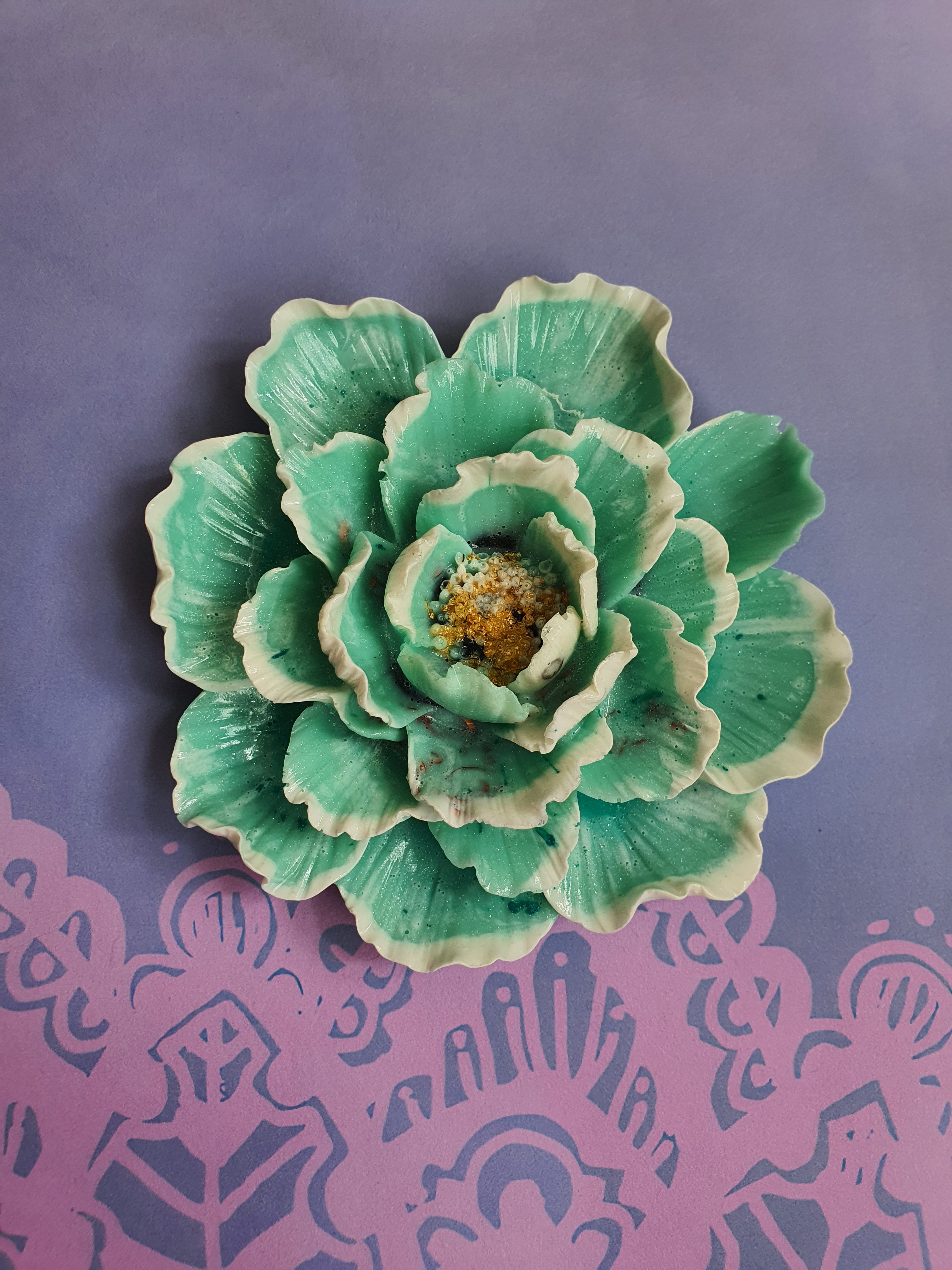 Shungiet Orgonite Wandbloem mintgroen (nr 2)