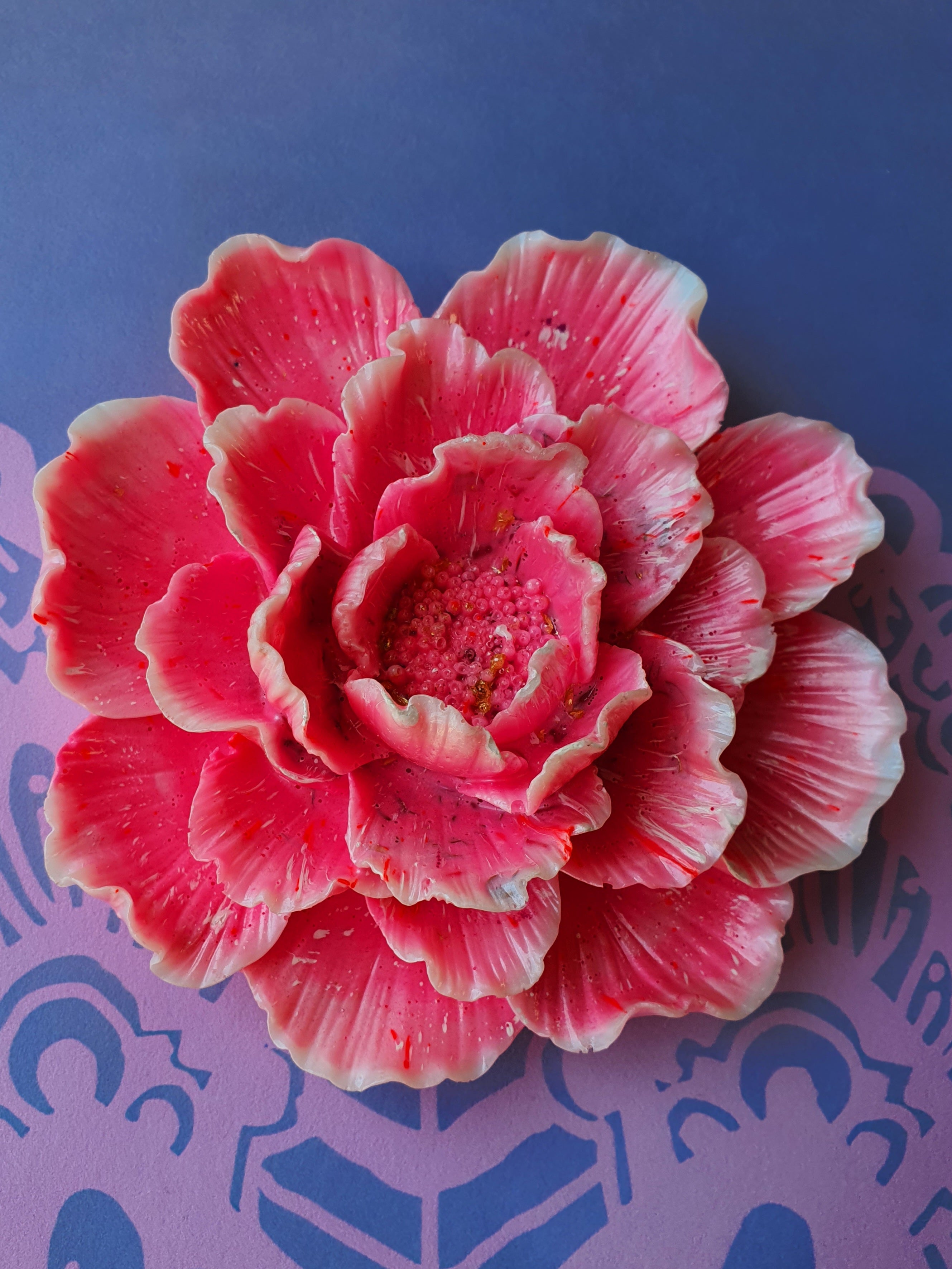 Rozenkwarts Orgonite Wandbloem Roze (nr 4)