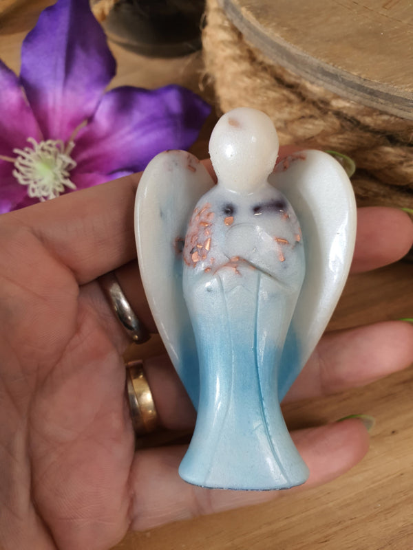 Orgonite engel klein 75mm met Gouden Driehoek (nr 24)