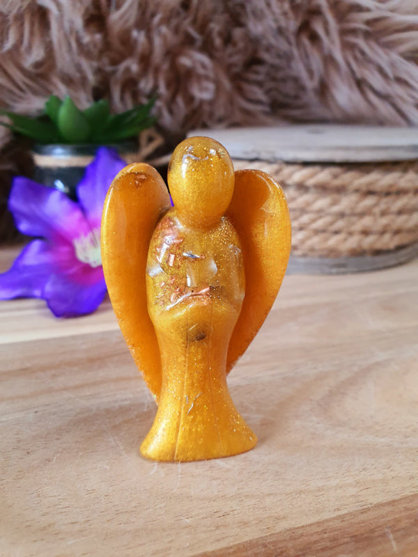 Orgonite engel klein 75mm met Tijgeroog (nr 20)