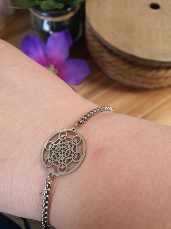 Metatron kubus armband RVS
