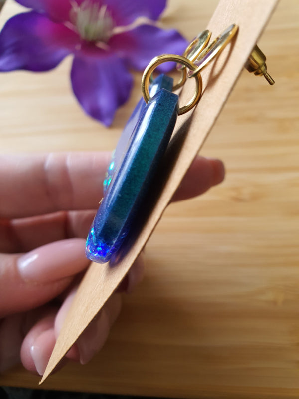Resin oorbellen / oorhangers (set 4) Shine bright, Sparkle more :)