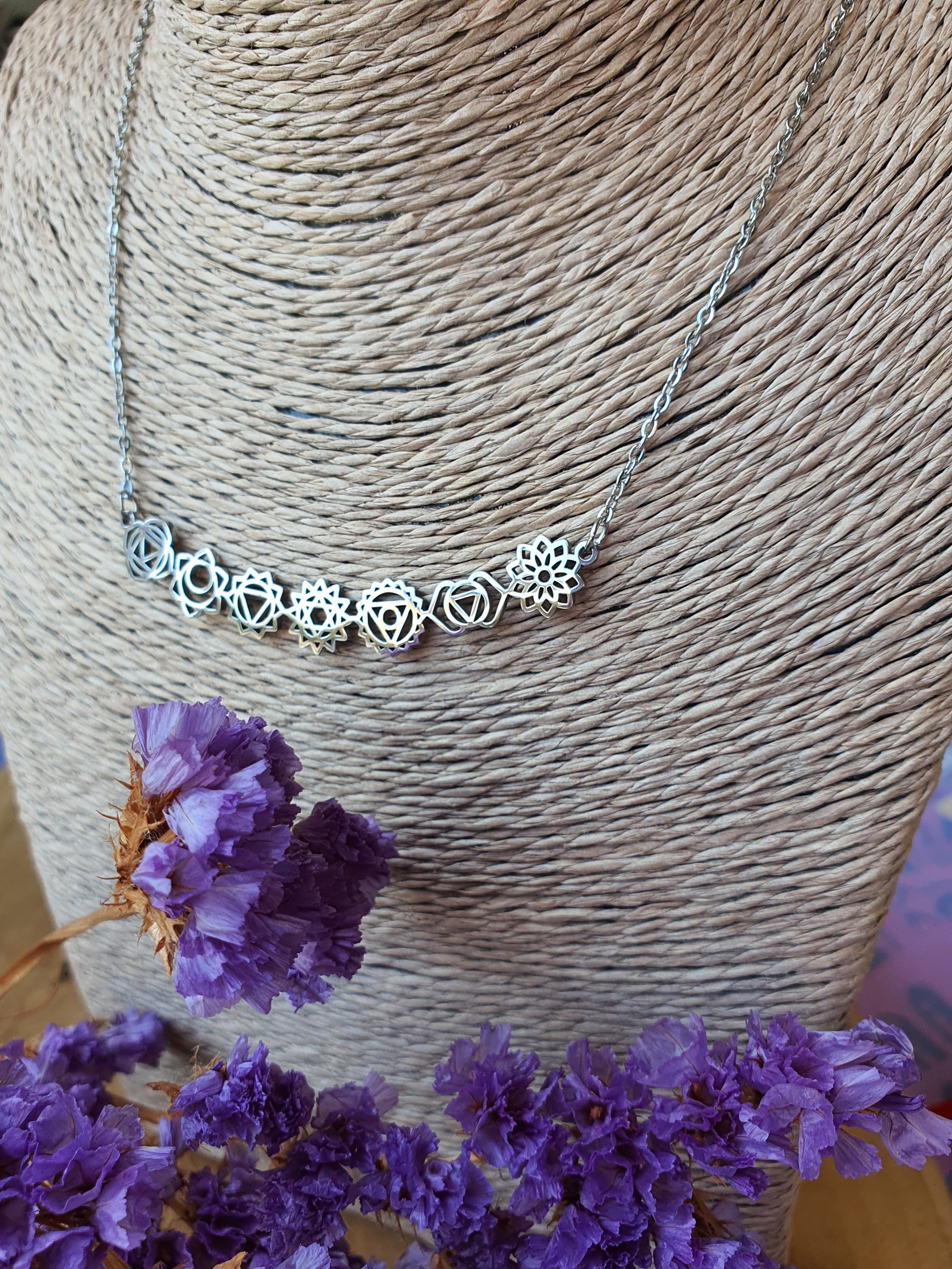 7 Chakra ketting RVS Goud of Zilver