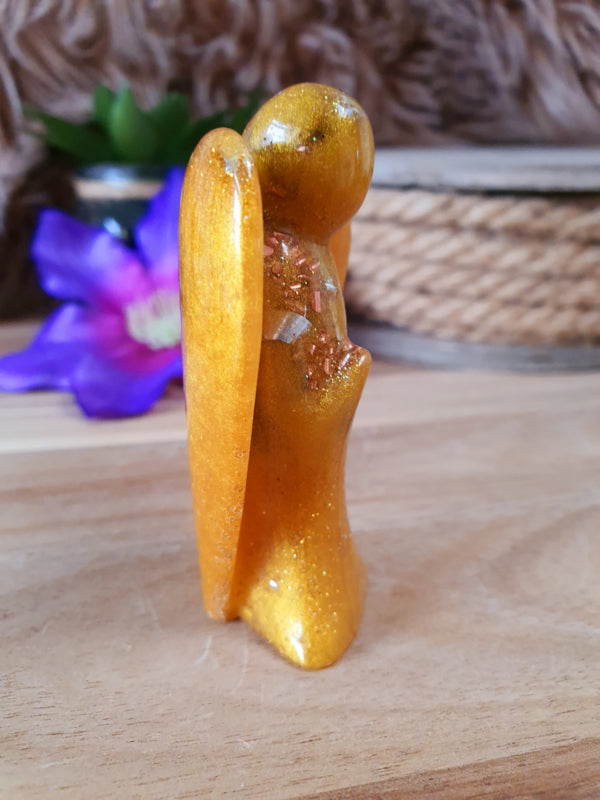 Orgonite engel klein 75mm met Tijgeroog (nr 20)
