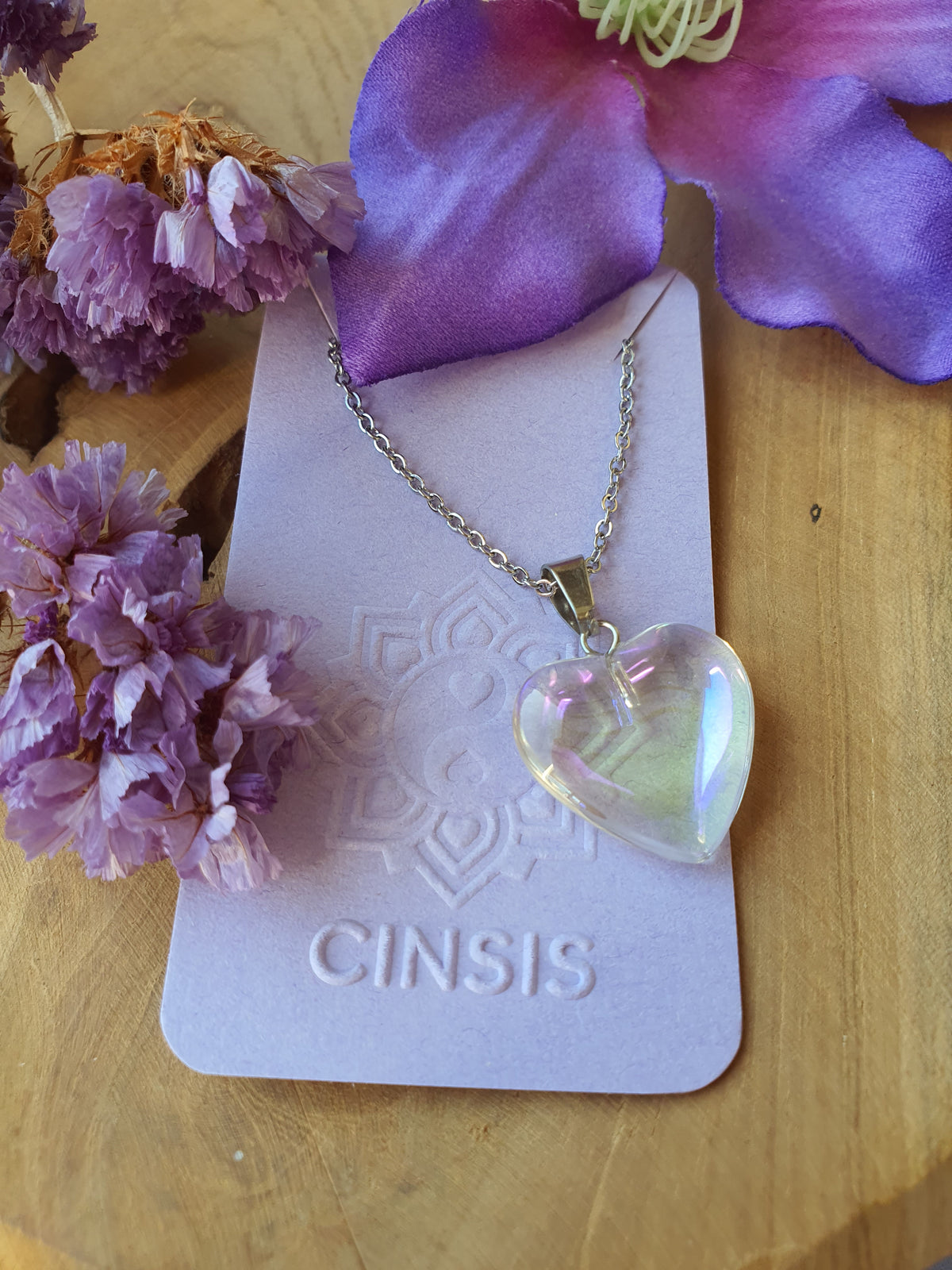 Angel Aura Hart Hanger met RVS Ketting.
