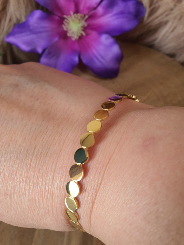 Armband RVS 14K gold plating (rondjes)