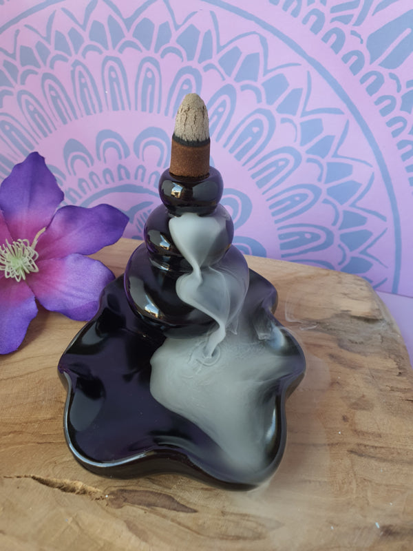 Backflow Wierook Houder Waterval Kiezel Keramiek