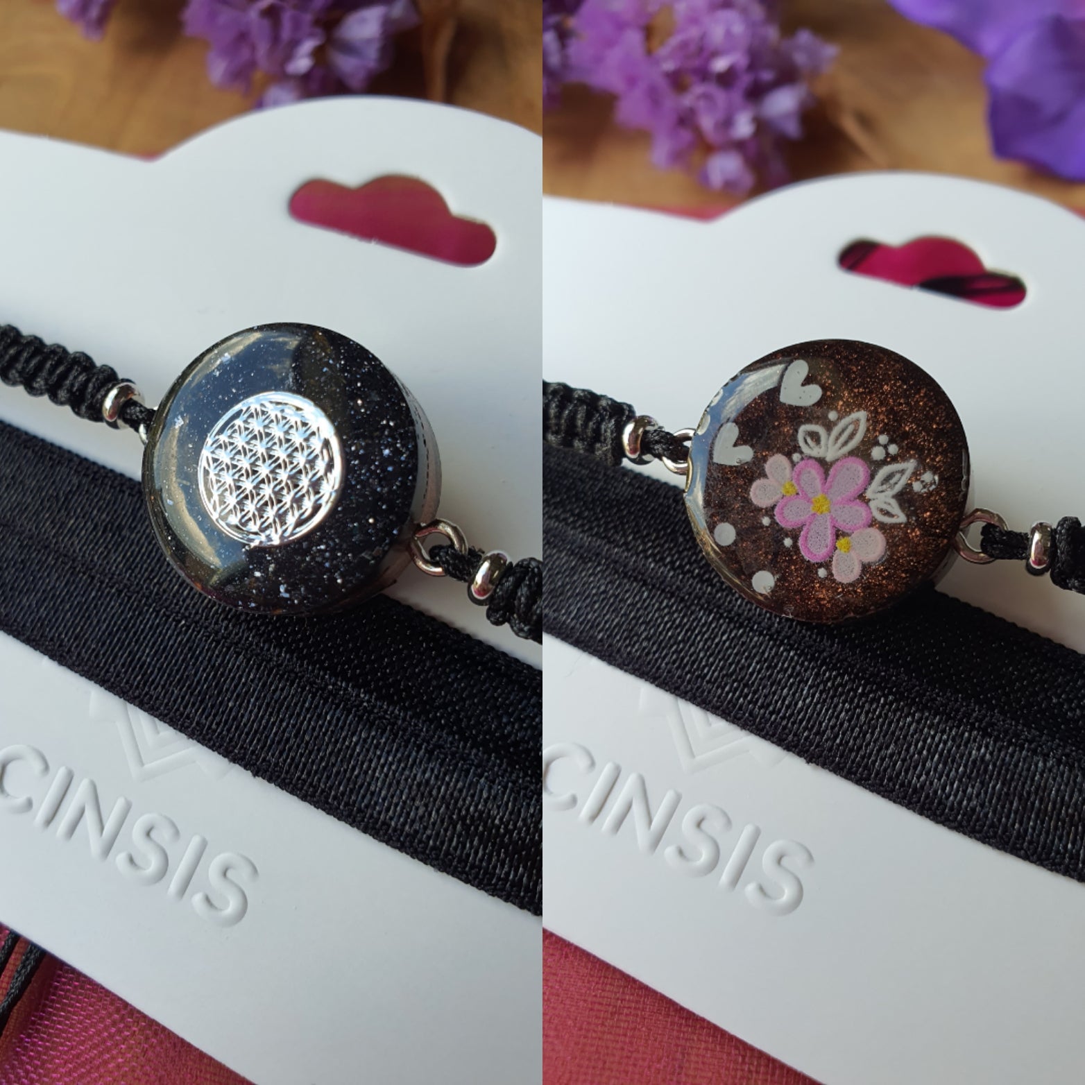 Cinsis Orgonite mix: orgonite armband 2 in 1 nr 5017