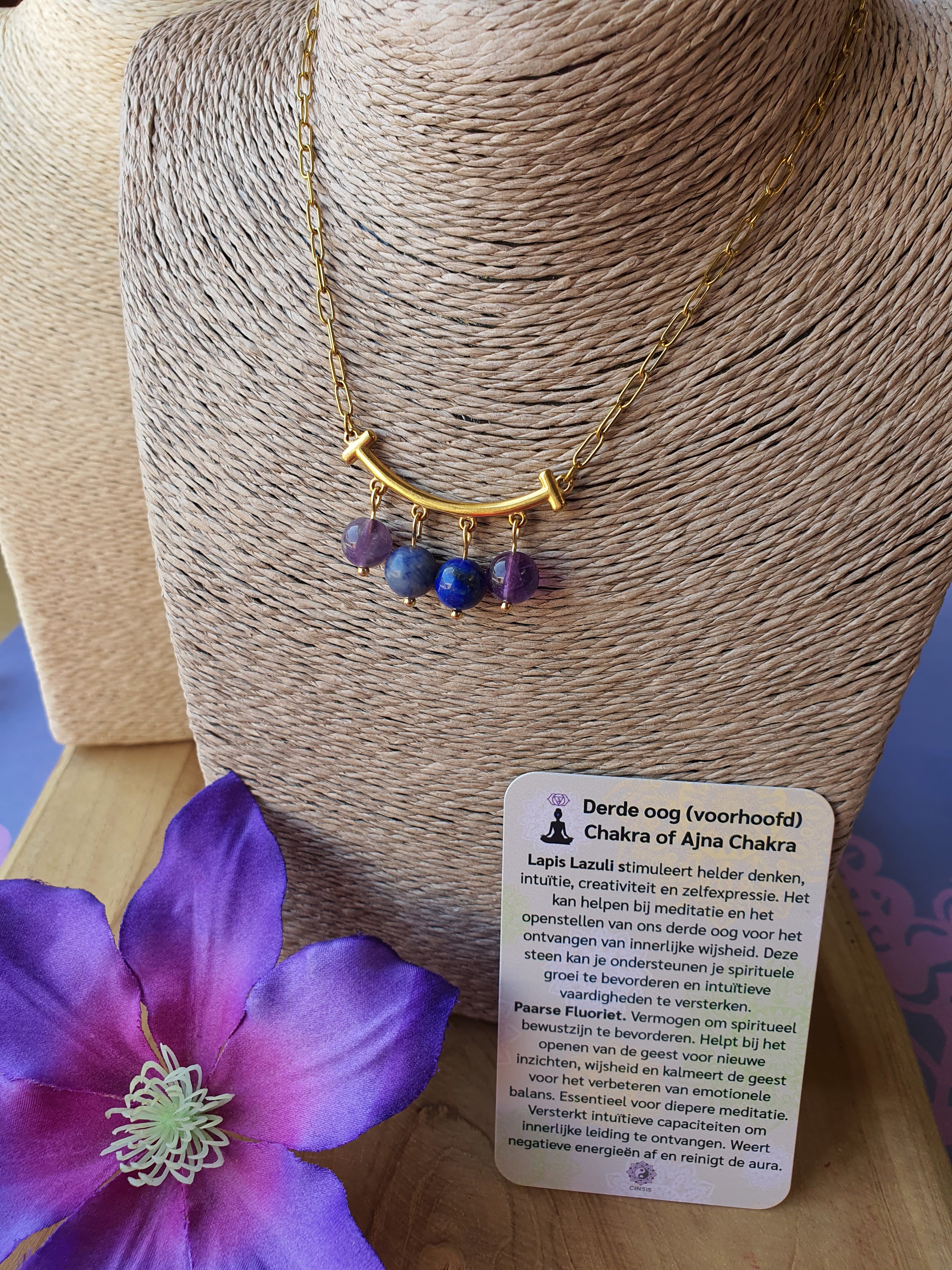 Edelstenen chakra Ketting Derde oog chakra of Ajna Chakra
