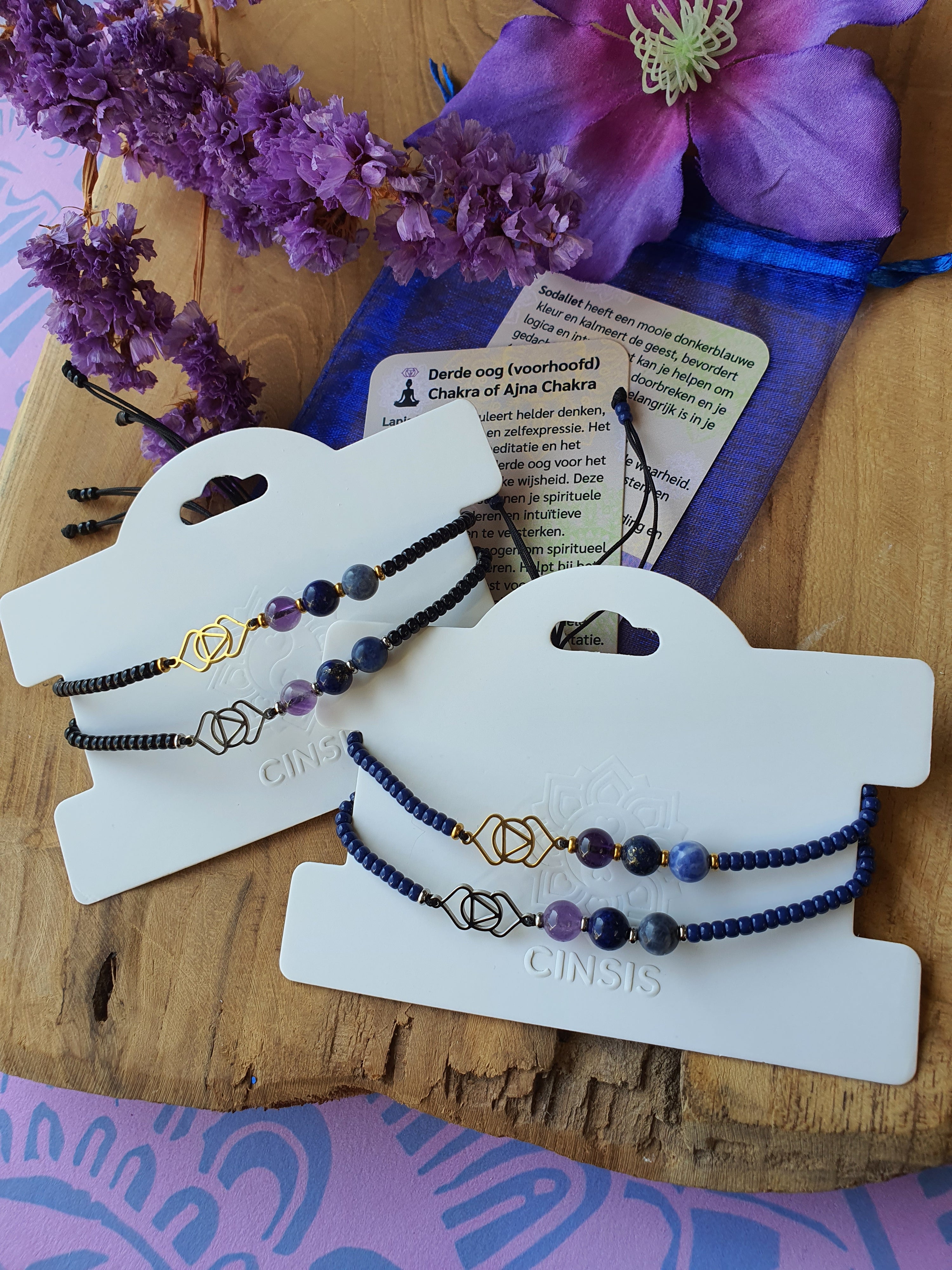 Derde Oog chakra armband met Symbool