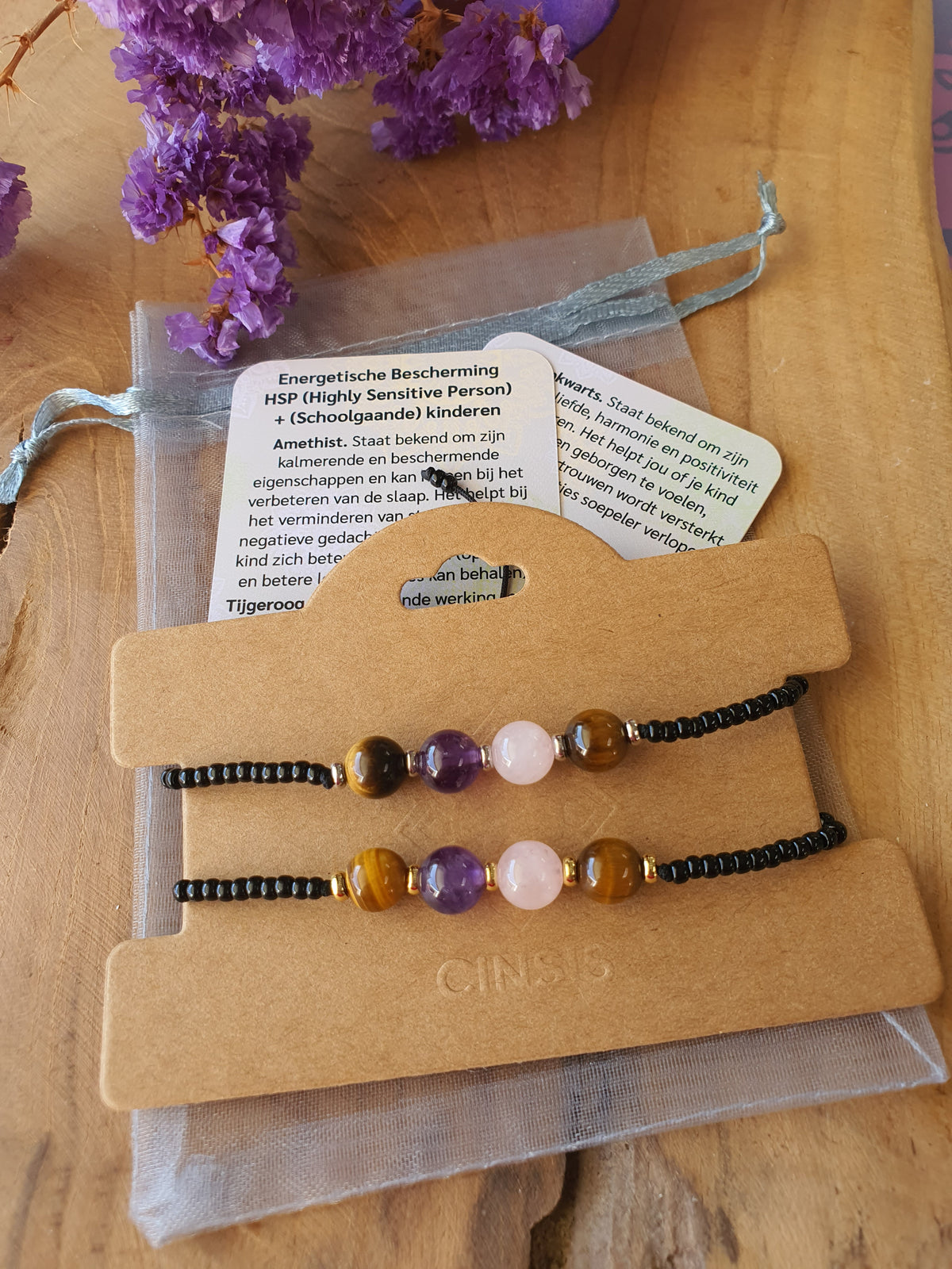 Edelstenen armband handgemaakt Energetische Bescherming HSP (Highly Sensitive Person) en (Schoolgaande) kinderen