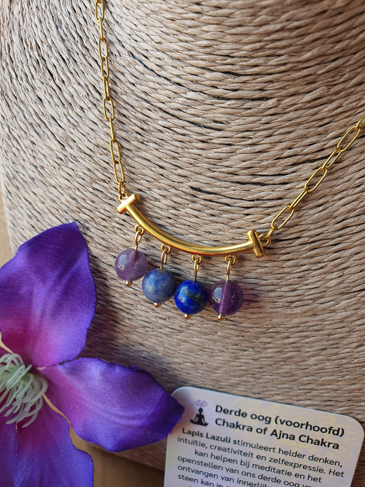 Edelstenen chakra Ketting Derde oog chakra of Ajna Chakra