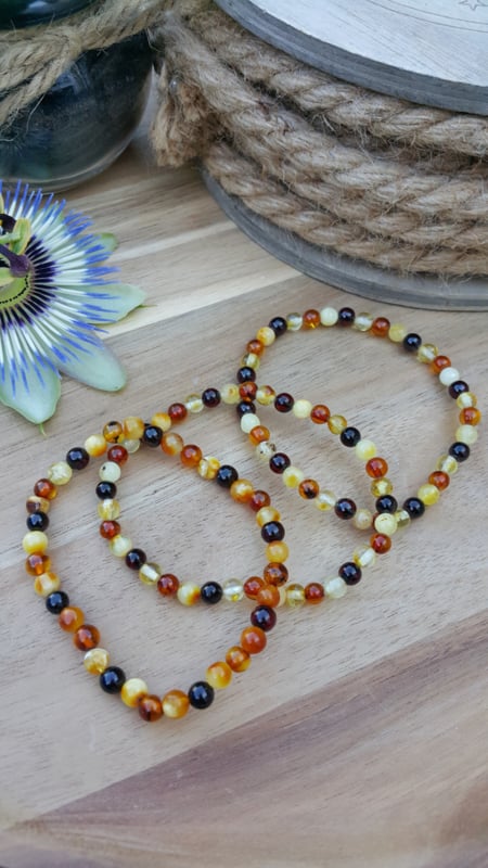 Edelsteen Armband Amber oftewel Barnsteen 5mm