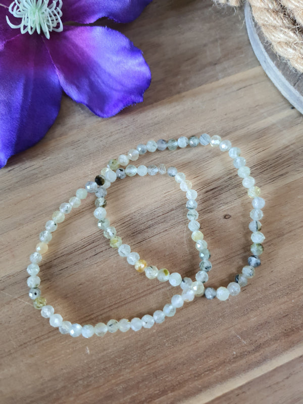 Edelsteen Armband Prehniet facet geslepen 4mm