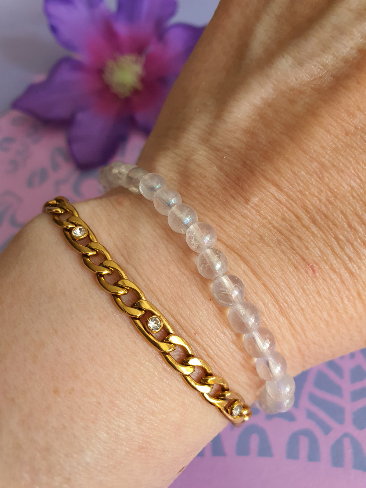 Edelsteen Kogel Armband Angel Aura 4mm