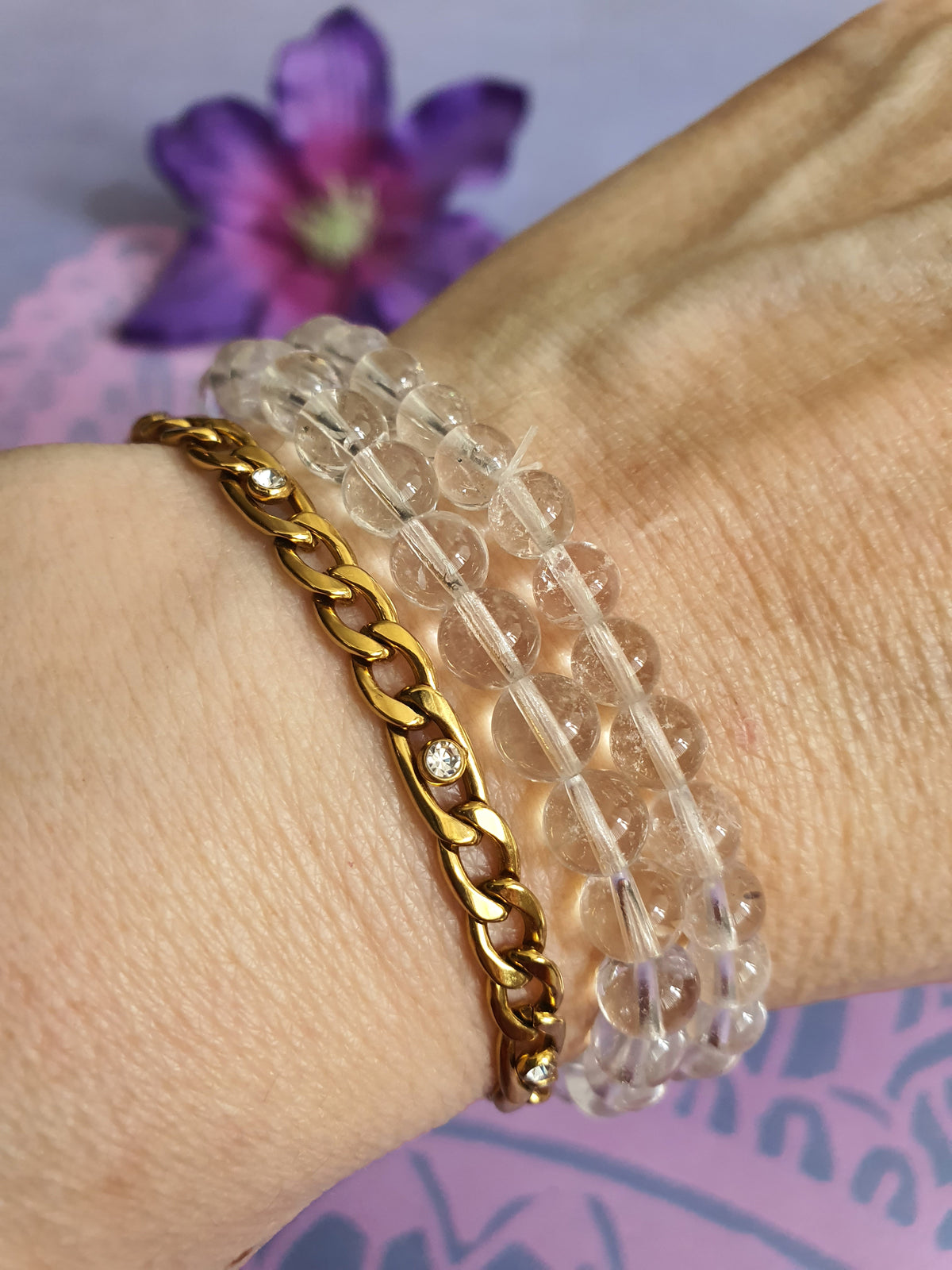 Edelsteen Kogel Armband Bergkristal 6 mm