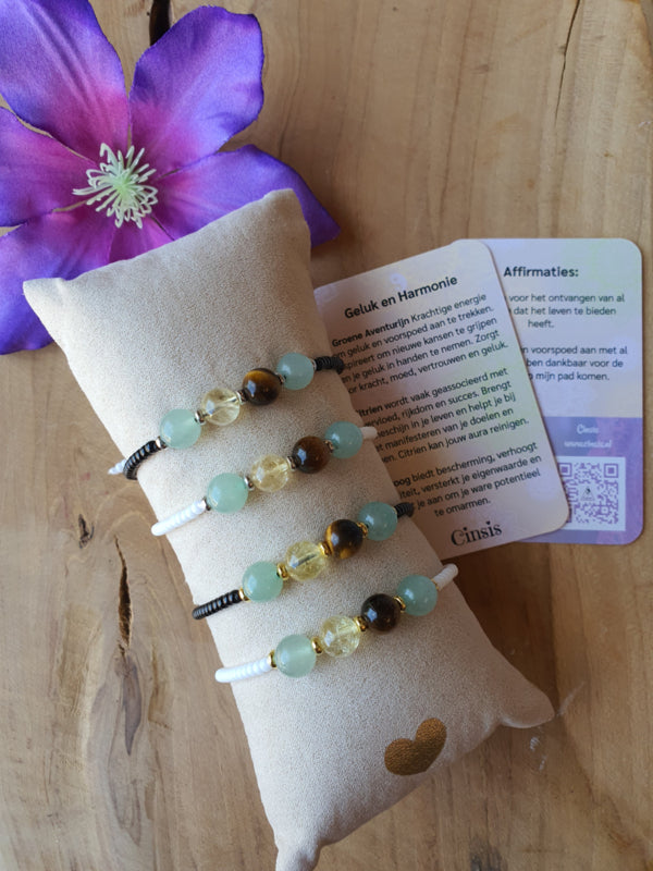 Edelstenen Armband handgemaakt Geluk en Harmonie