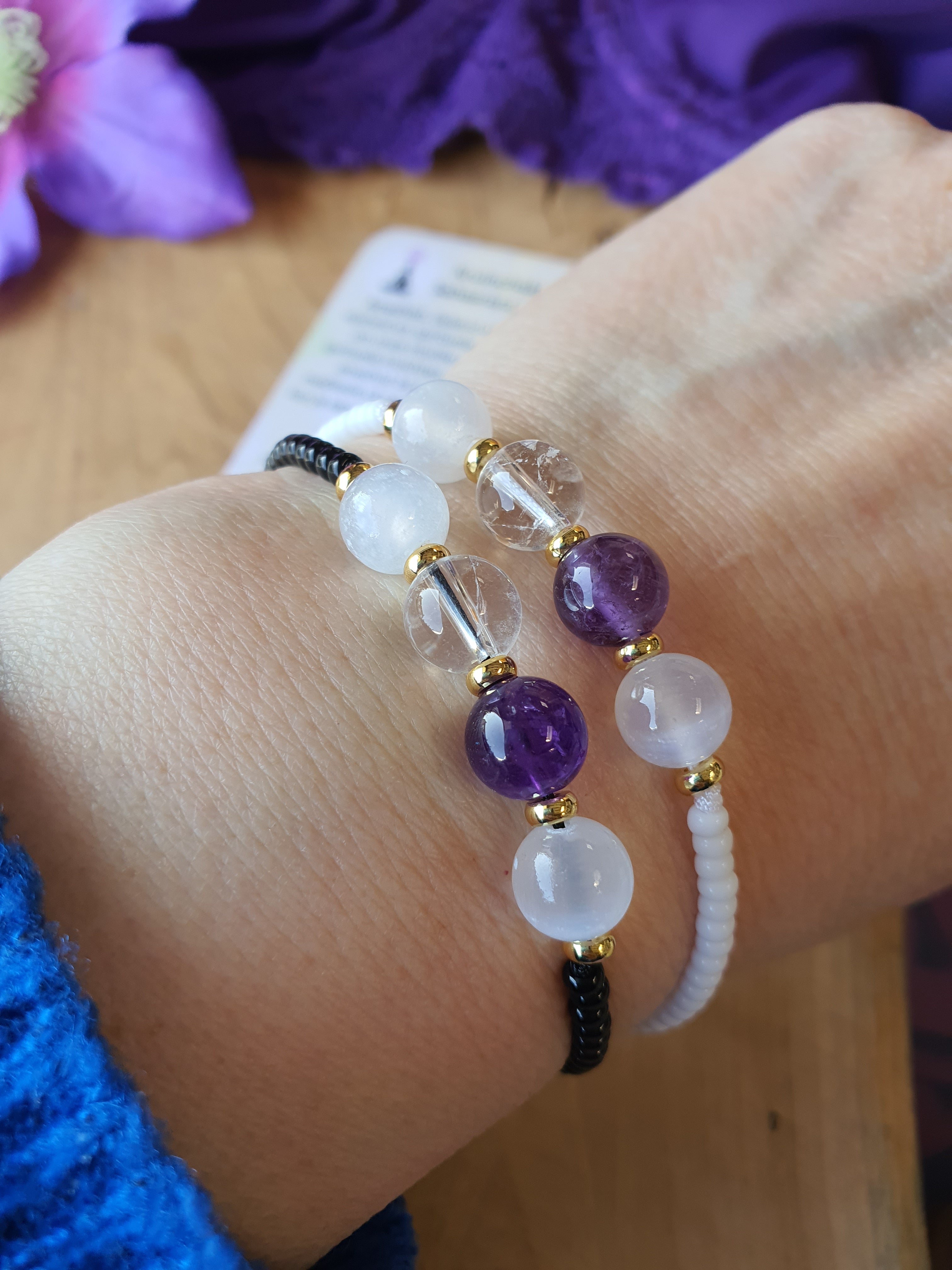 Edelstenen Chakra Armband handgemaakt Kruinchakra of Sahasrara Chakra