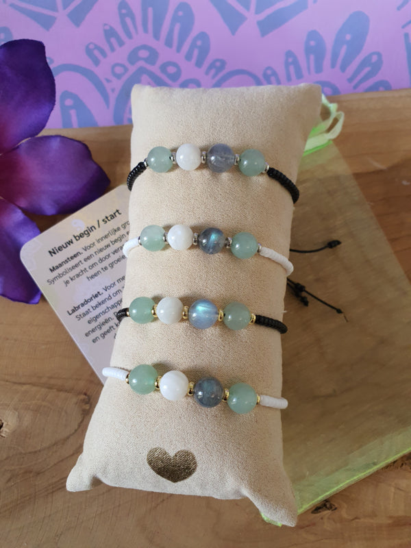 Edelstenen Armband handgemaakt Nieuw Begin / Start