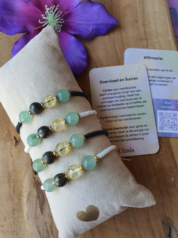 Edelstenen Armband handgemaakt Overvloed en Succes