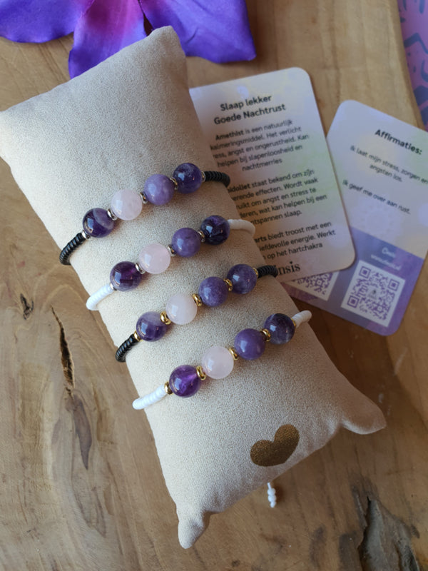 Edelstenen Armband handgemaakt Slaap lekker / Goede nachtrust