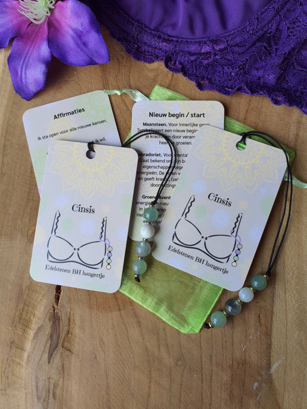 Edelstenen BH Hangertje Nieuw Begin / Start