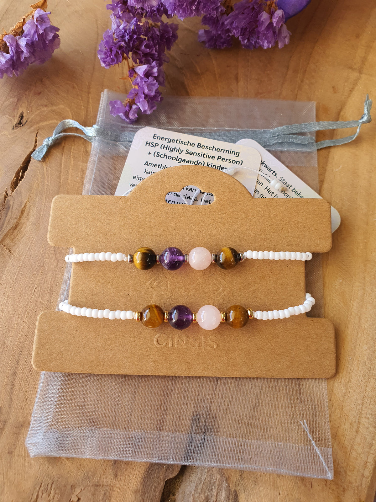Edelstenen armband handgemaakt Energetische Bescherming HSP (Highly Sensitive Person) en (Schoolgaande) kinderen