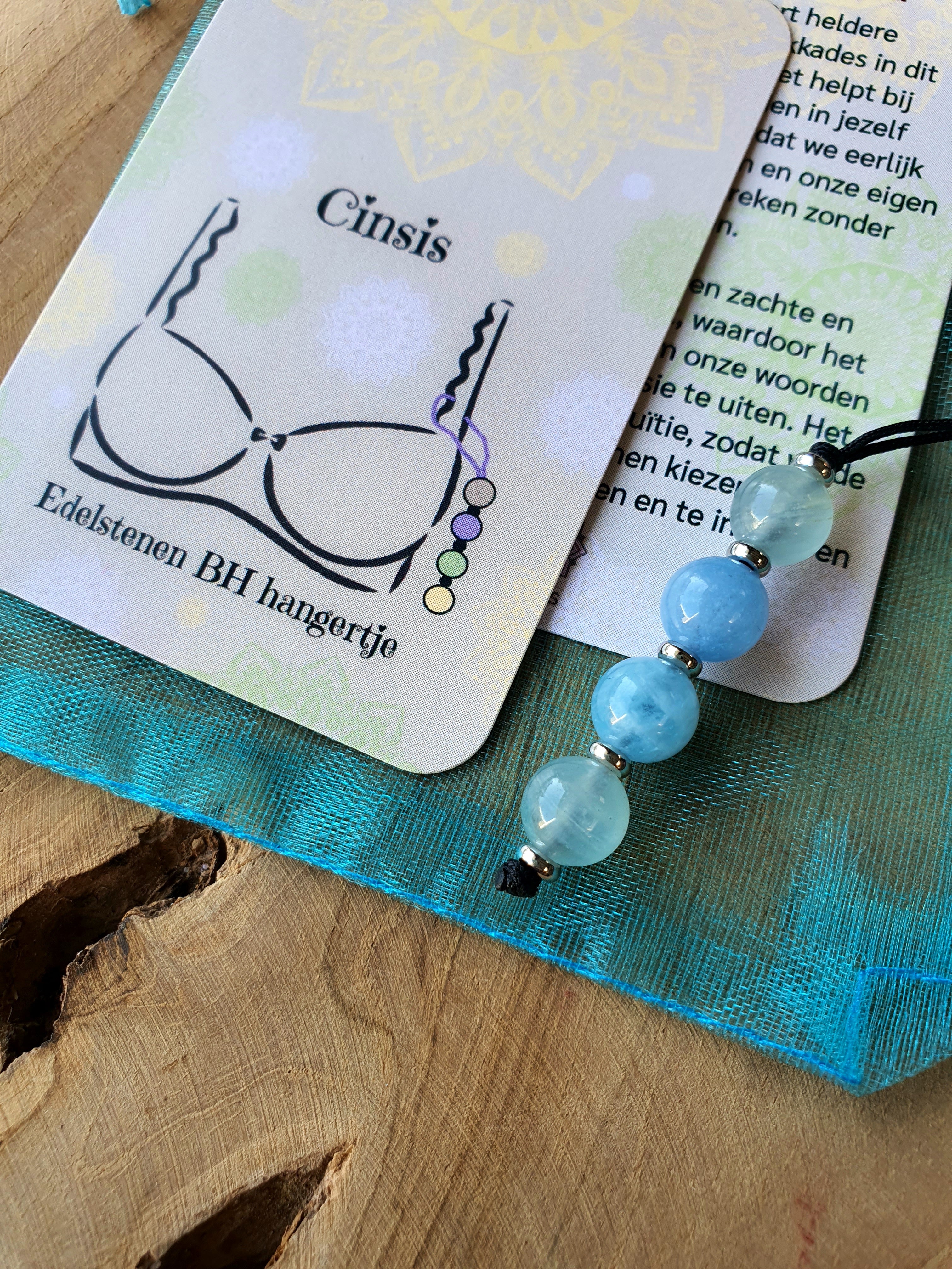 Edelstenen BH Hangertje Keelchakra of Visuddha Chakra