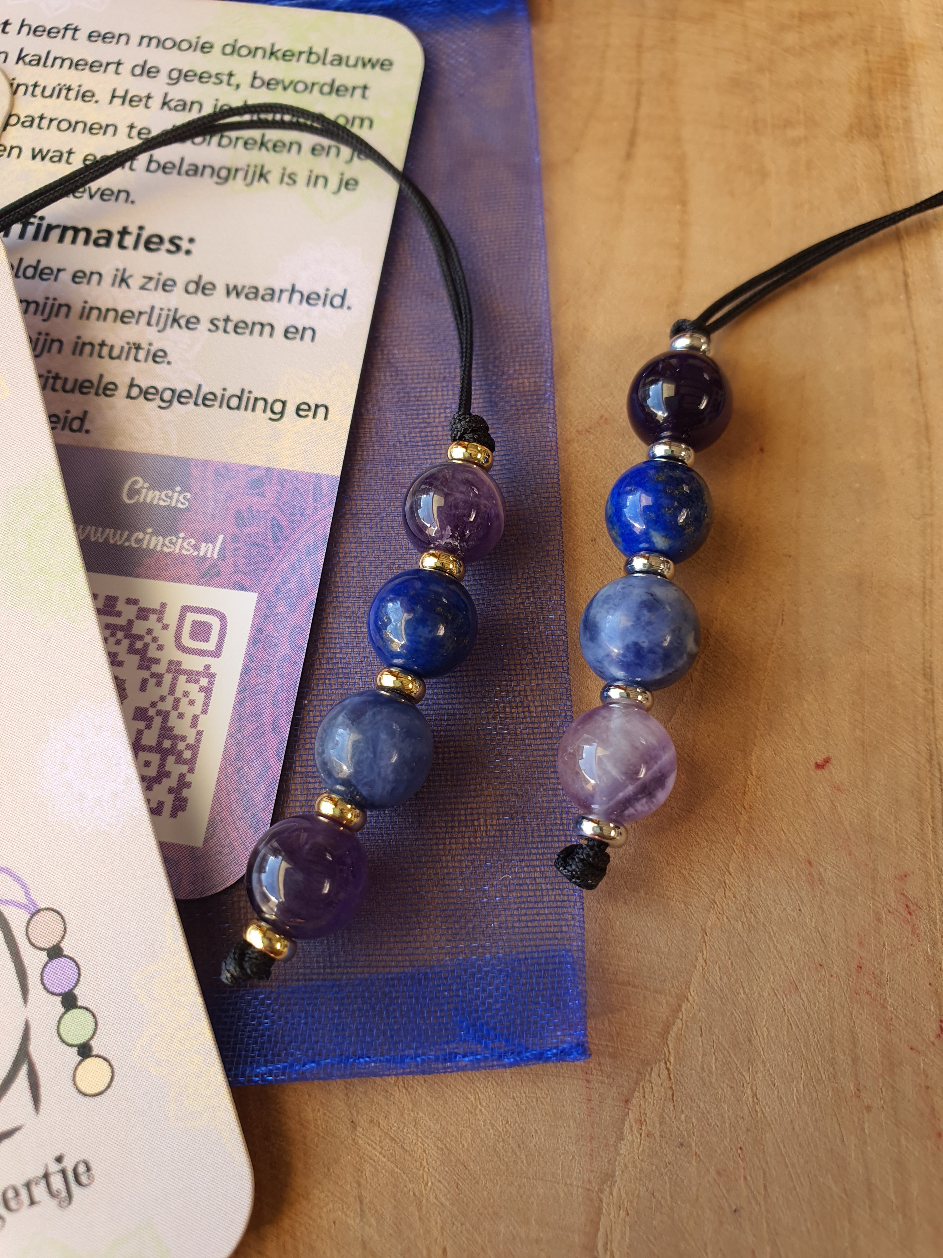 Edelstenen BH Hangertje Derde Oog chakra of Ajna Chakra