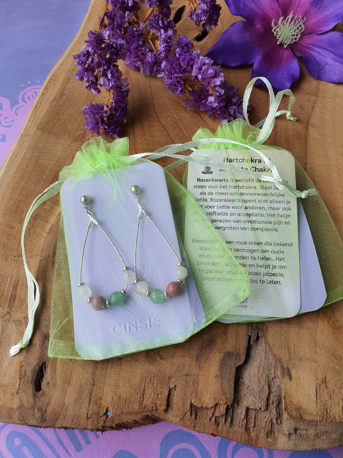 Edelstenen chakra oorbellen Hartchakra of Anahata Chakra