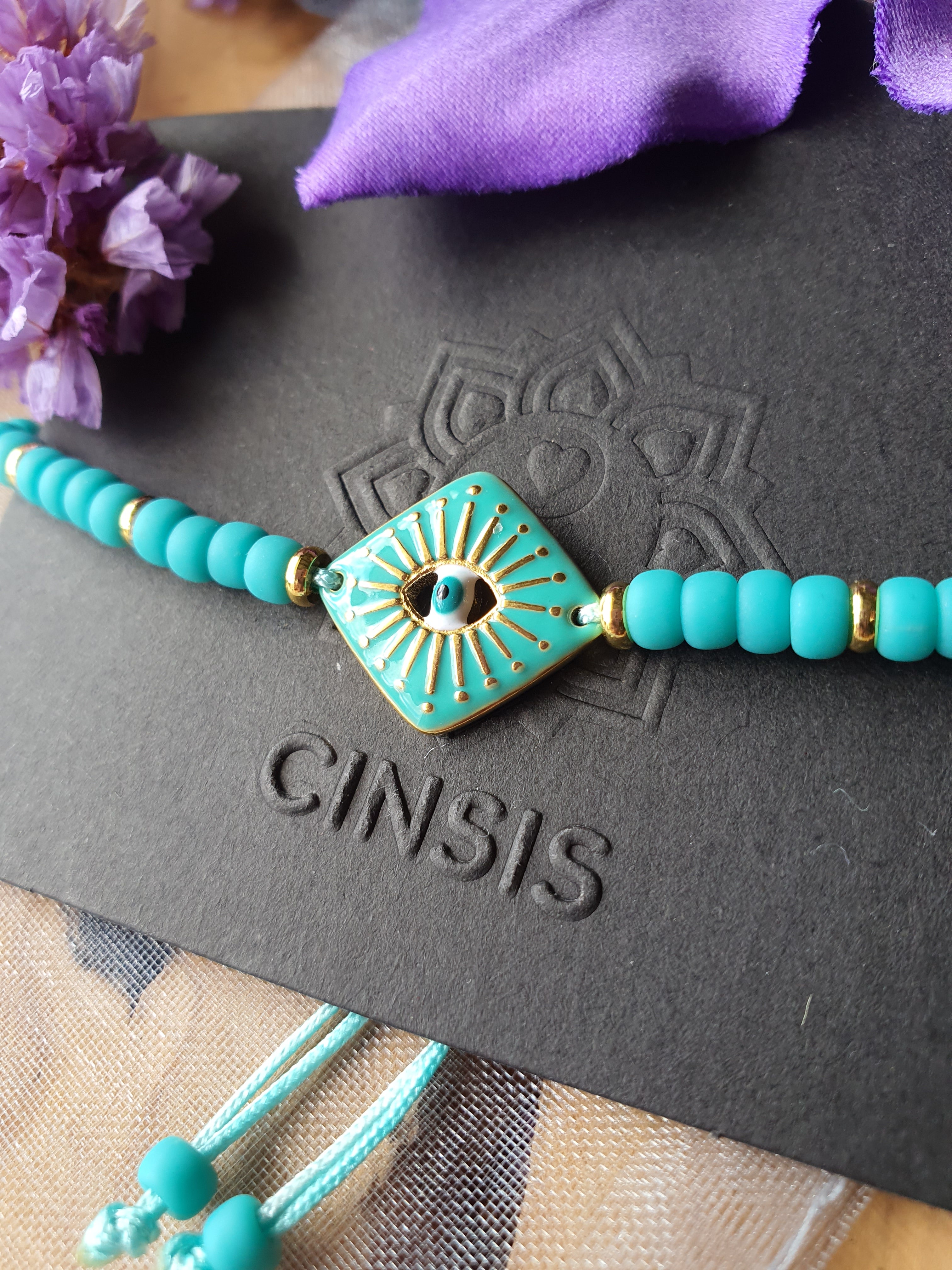 Evil Eye armband Turquoise variant