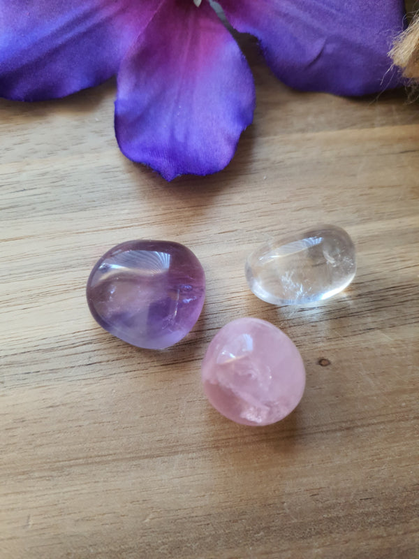 Gouden driehoek set rond geslepen klein. (set 3)