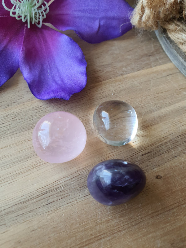 Gouden driehoek set rond geslepen klein. (set 4)