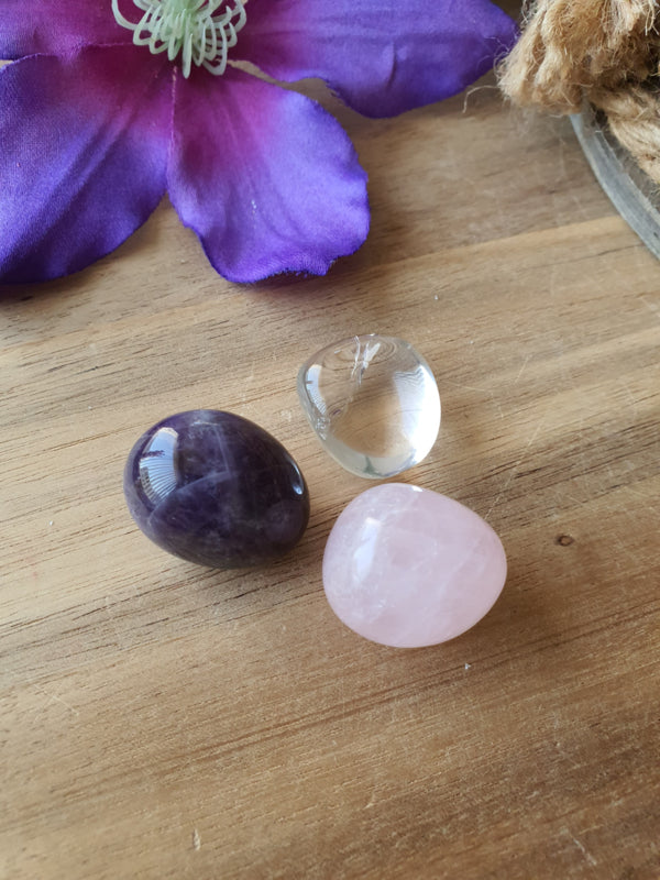 Gouden driehoek set rond geslepen klein. (set 7)