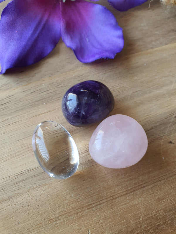 Gouden driehoek set rond geslepen klein. (set 8)